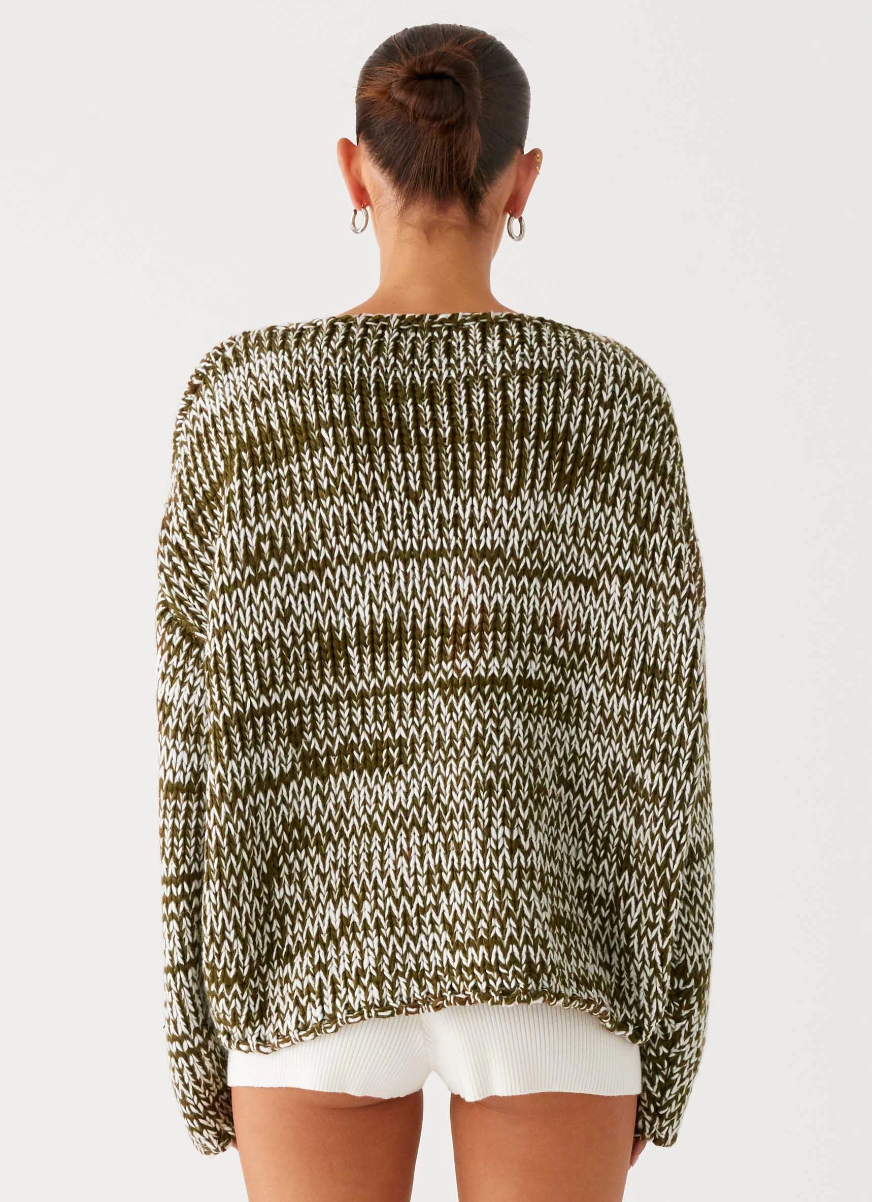 Darla Oversized Knit Jumper - Khaki NoSlipGripperBand SustainableBlend