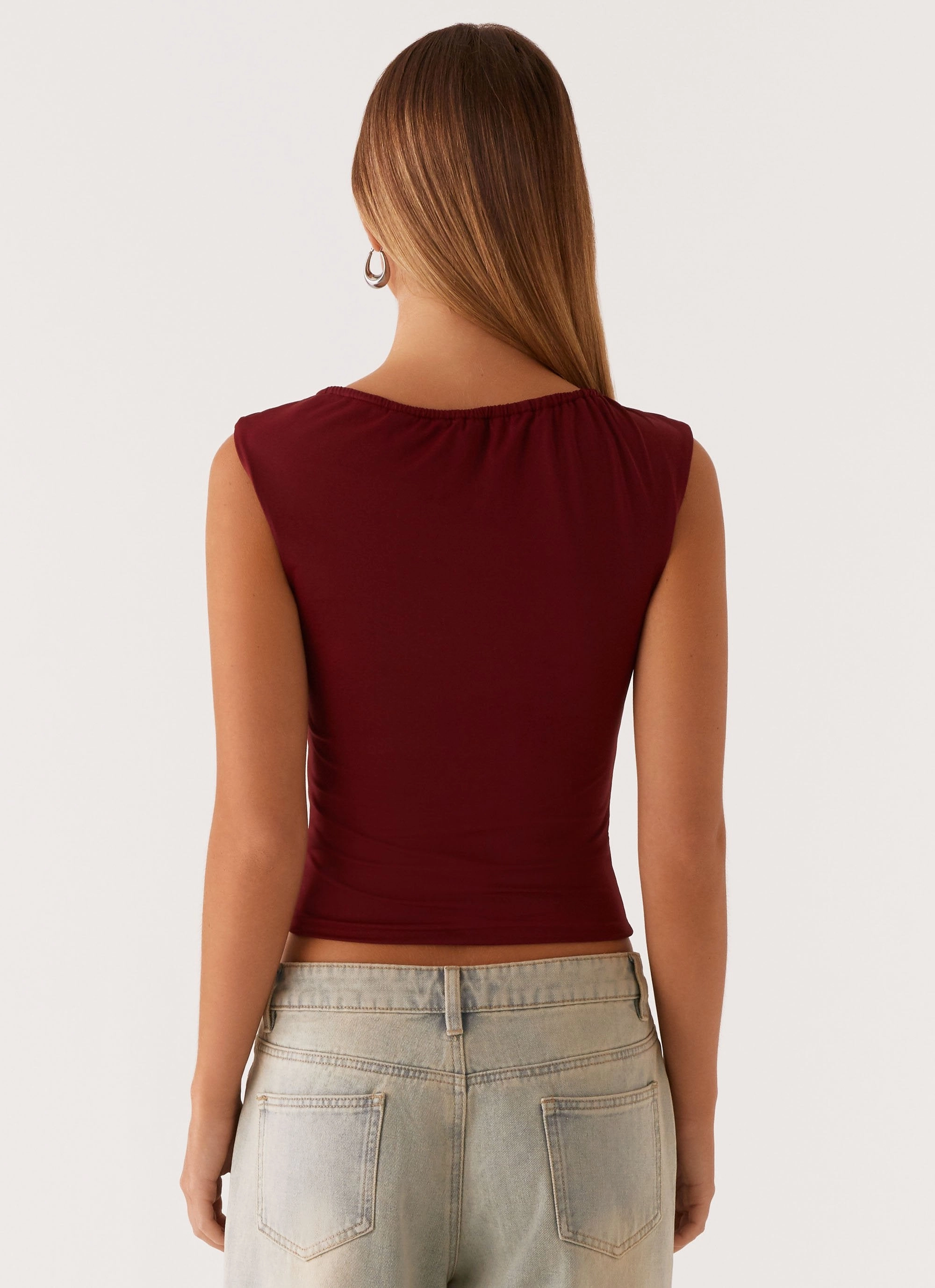 FourWay Stretch LightweightMaterial Darlee Tank Top - Mulberry