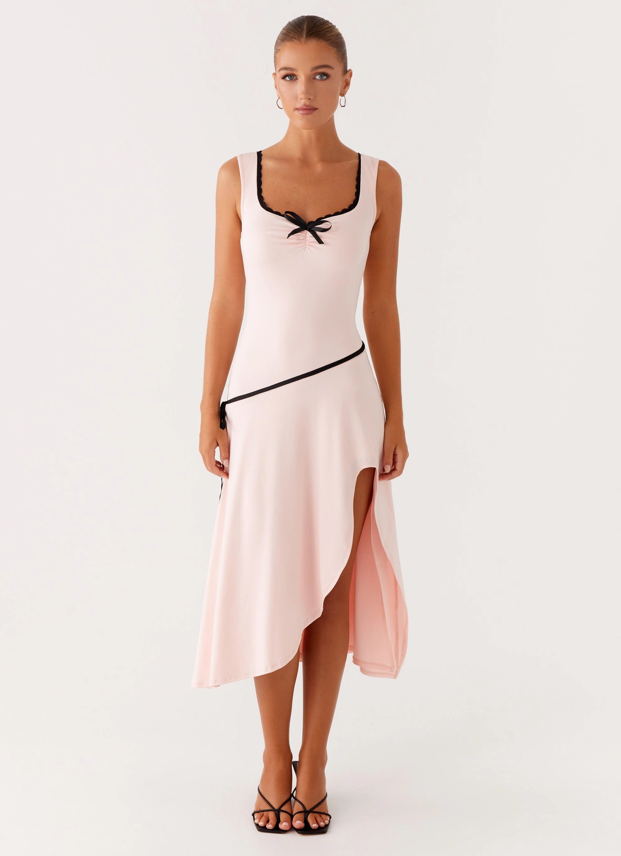 Airy Feel Soft Layers Darlene Midi Dress - Pink