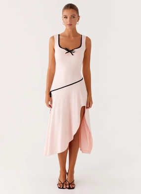 Airy Feel Soft Layers Darlene Midi Dress - Pink