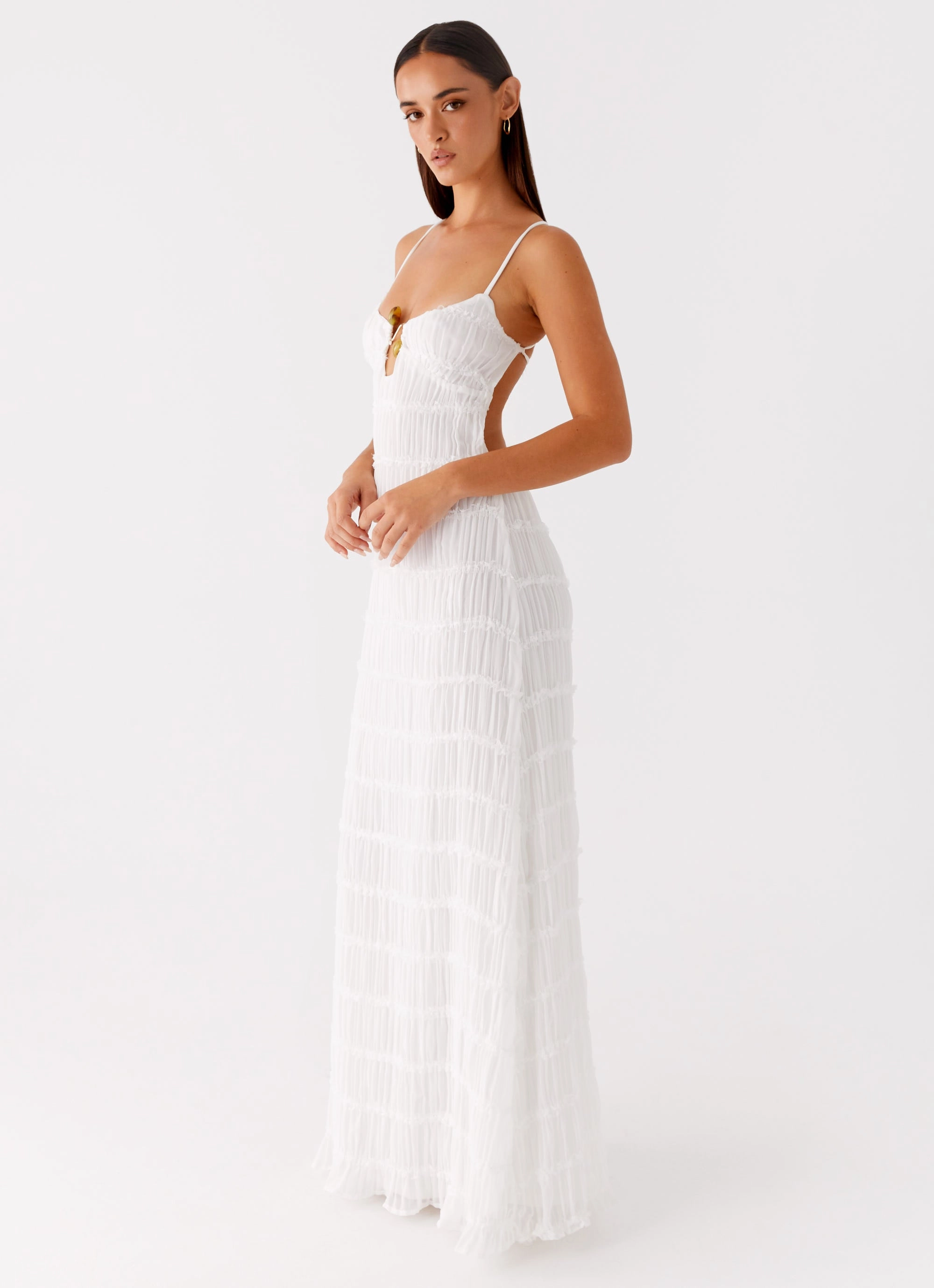 Darwin Maxi Dress - White Semi Formal