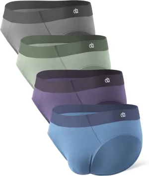 DAVID ARCHY Seamless Men's Briefs Micro Modal Ultra Soft Breathable No Fly Support Pouch Mens Underwear Briefs 4 Pack