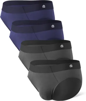 DAVID ARCHY Seamless Men's Briefs Micro Modal Ultra Soft Breathable No Fly Support Pouch Mens Underwear Briefs 4 Pack