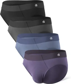 DAVID ARCHY Seamless Men's Briefs Micro Modal Ultra Soft Breathable No Fly Support Pouch Mens Underwear Briefs 4 Pack