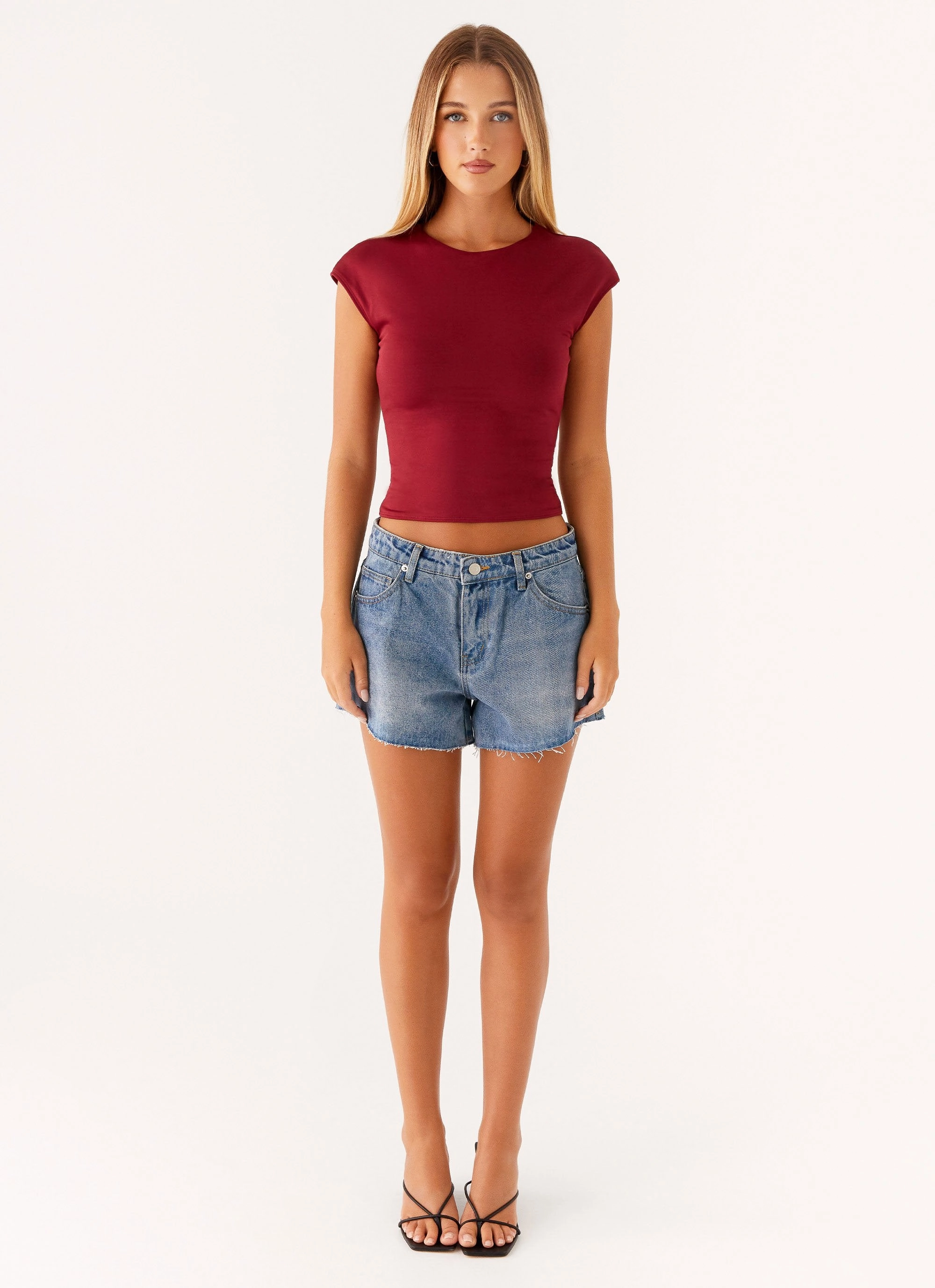 Fresh Fit UVProtectionCoating Davie Low Rise Denim Shorts - Blue