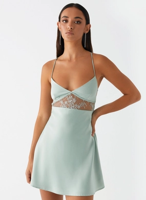 Anytime Wear Korren Lace Mini Dress - Sage