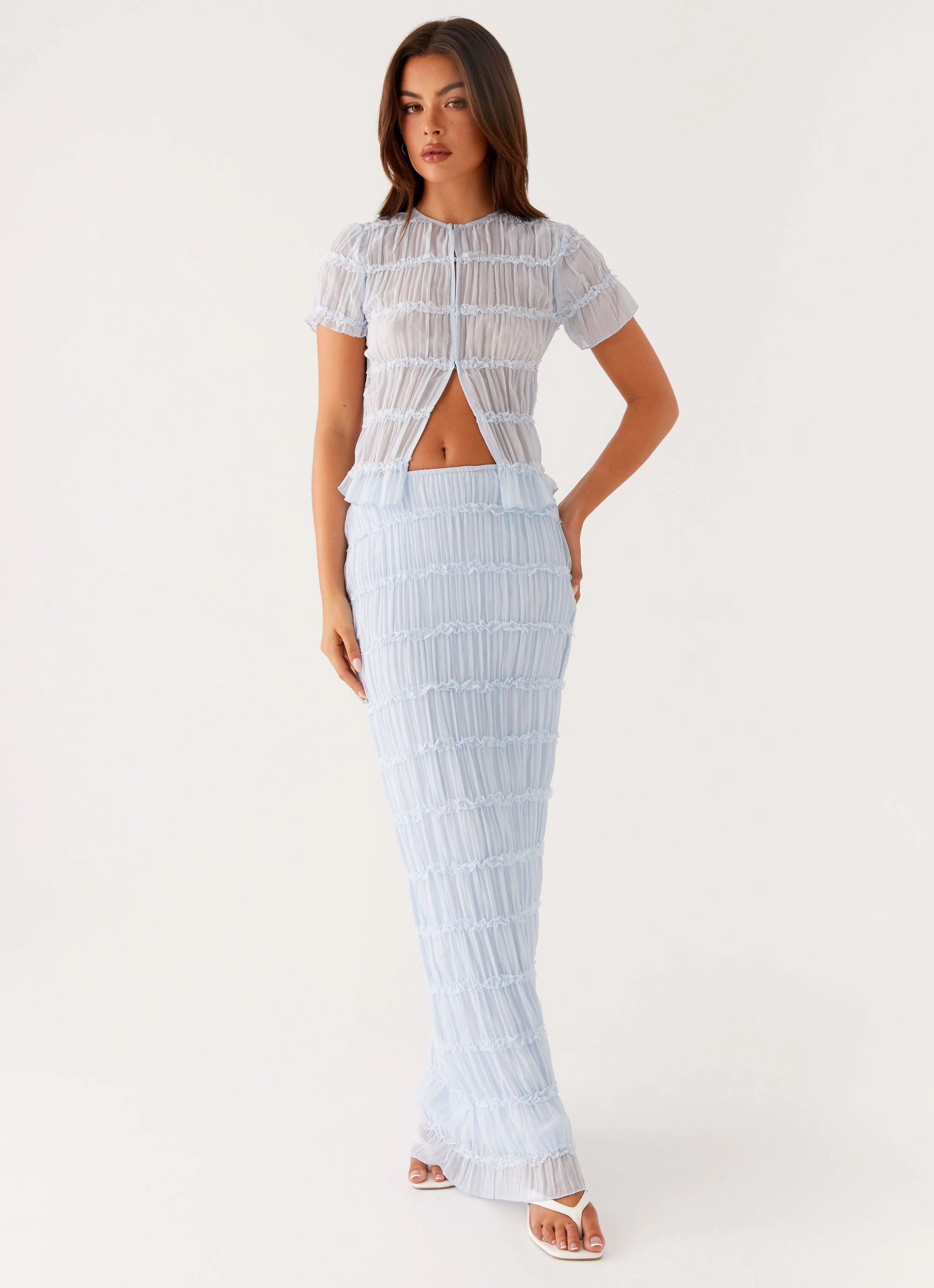 Soft Texture Daydreaming Top - Blue