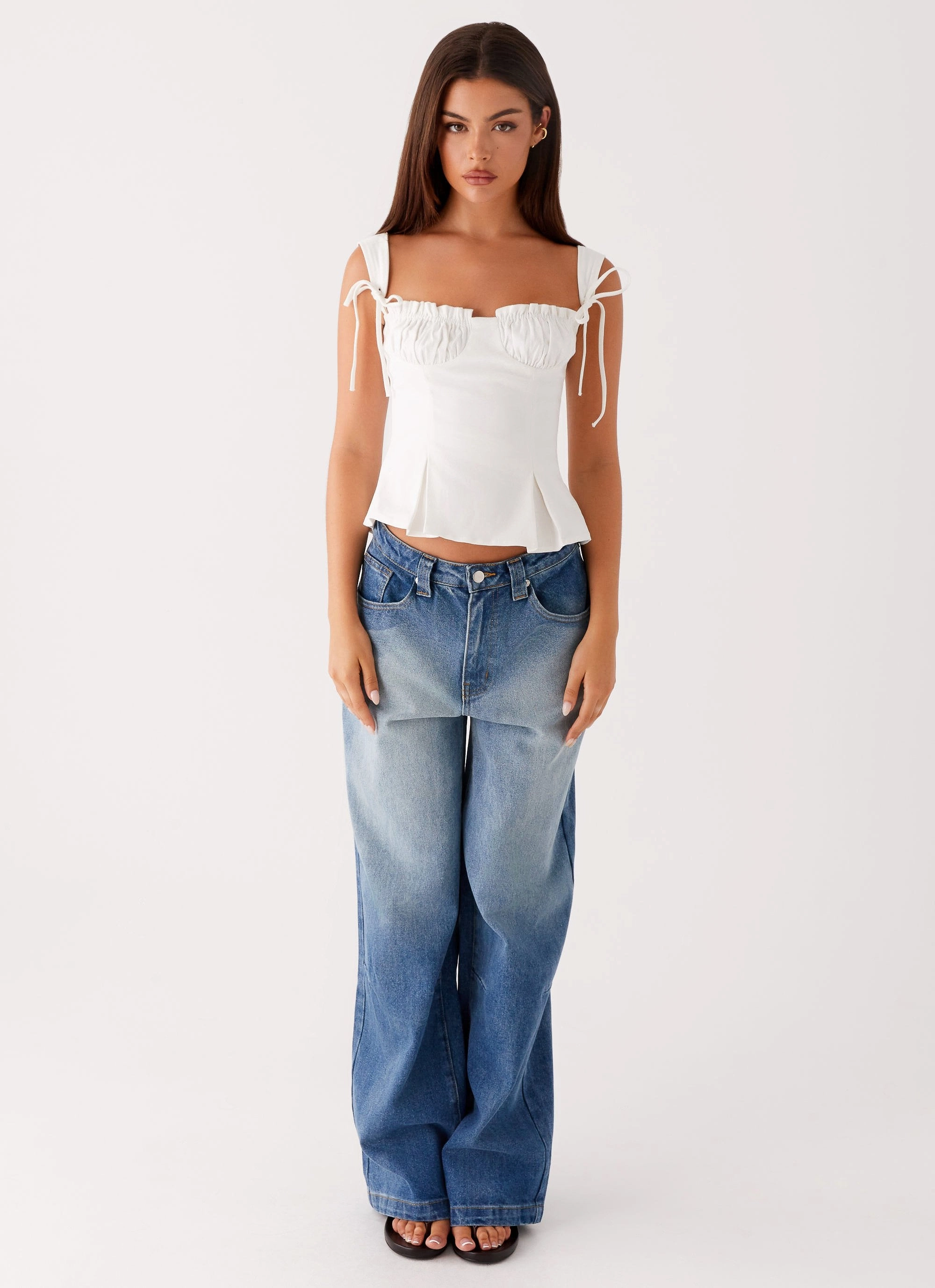 Daydreams Top - White Reflective Trims Easy Care Fabric