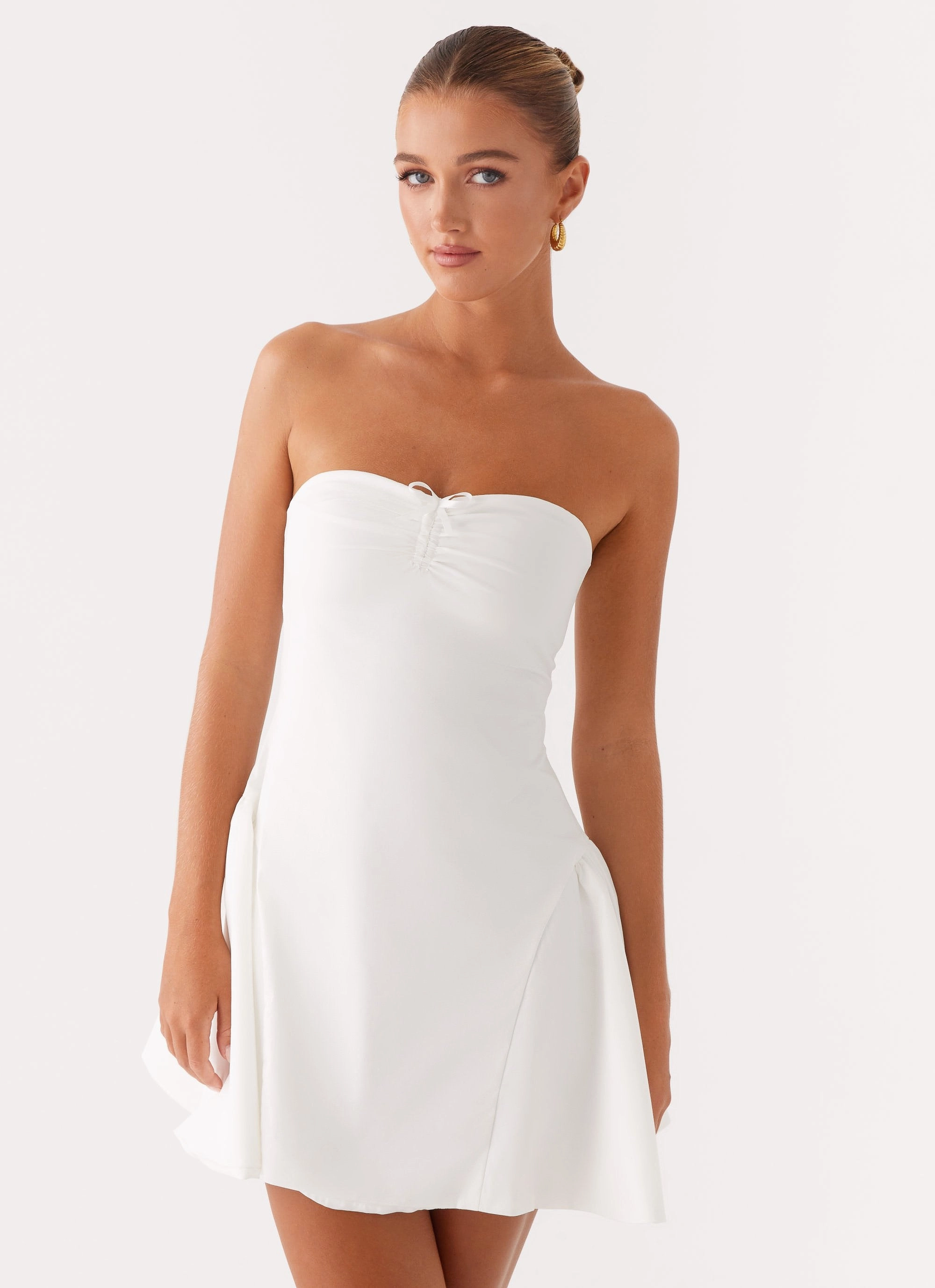 Subtle Lines Feminine Vibe Lucille Mini Dress - White