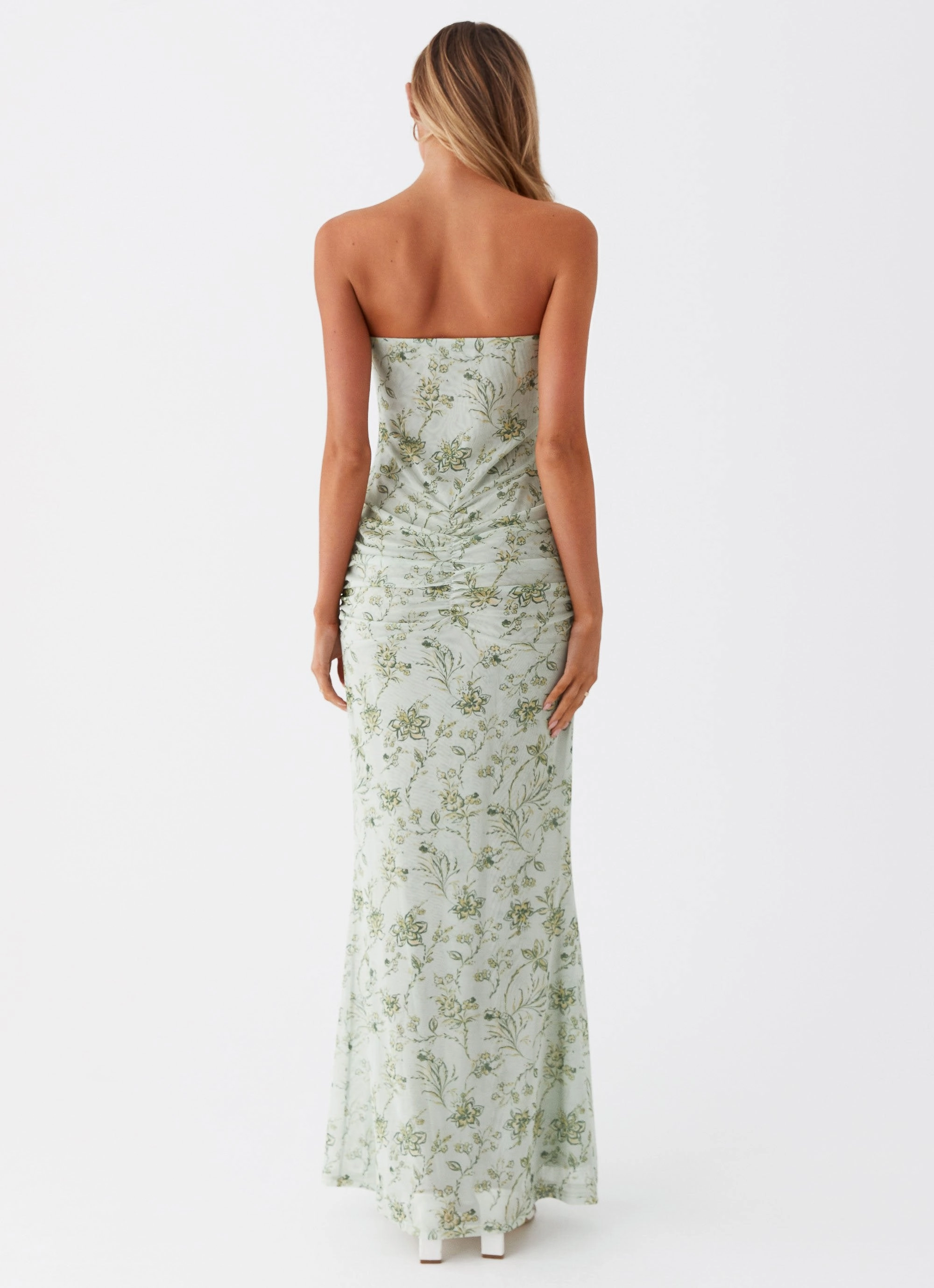 Dearest Maxi Dress - Sage Floral Natural Texture Office Cool