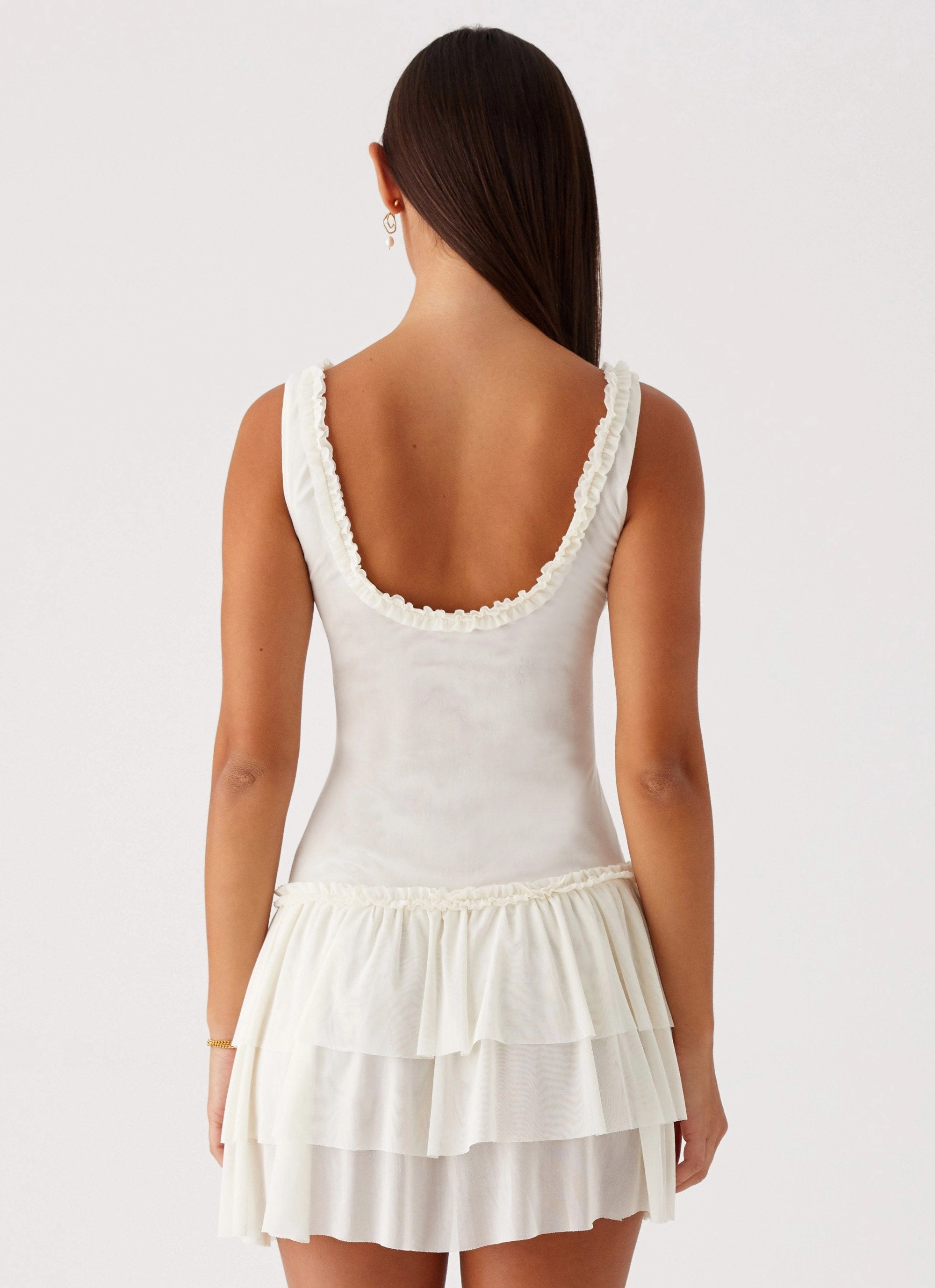 Cyprus Mini Dress - Ivory Fall Silhouette Modern Layering