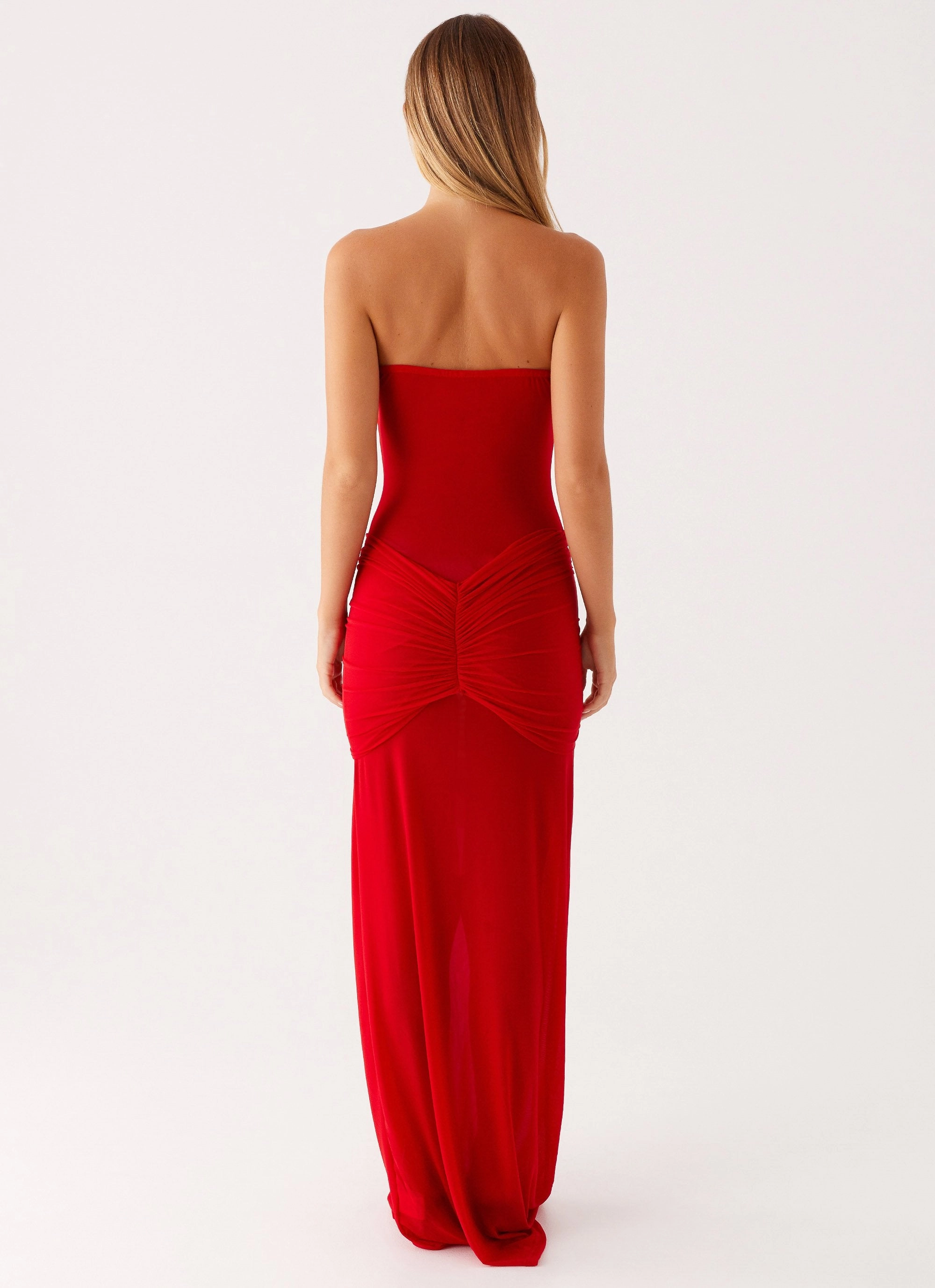 Ottilie Mesh Maxi Dress - Red All Wear Vibrant pattern