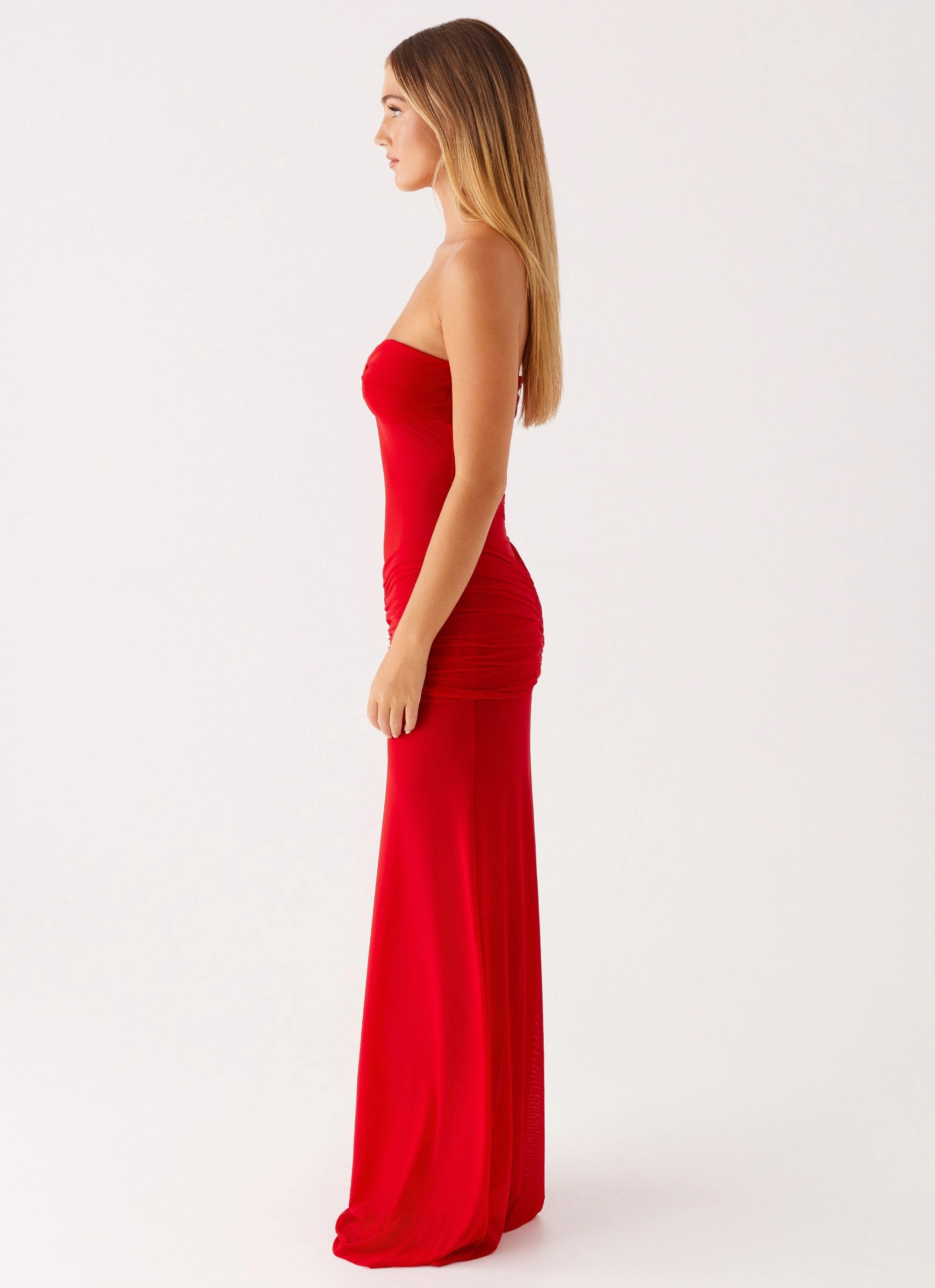 Lounge Vibe Ottilie Mesh Maxi Dress - Red