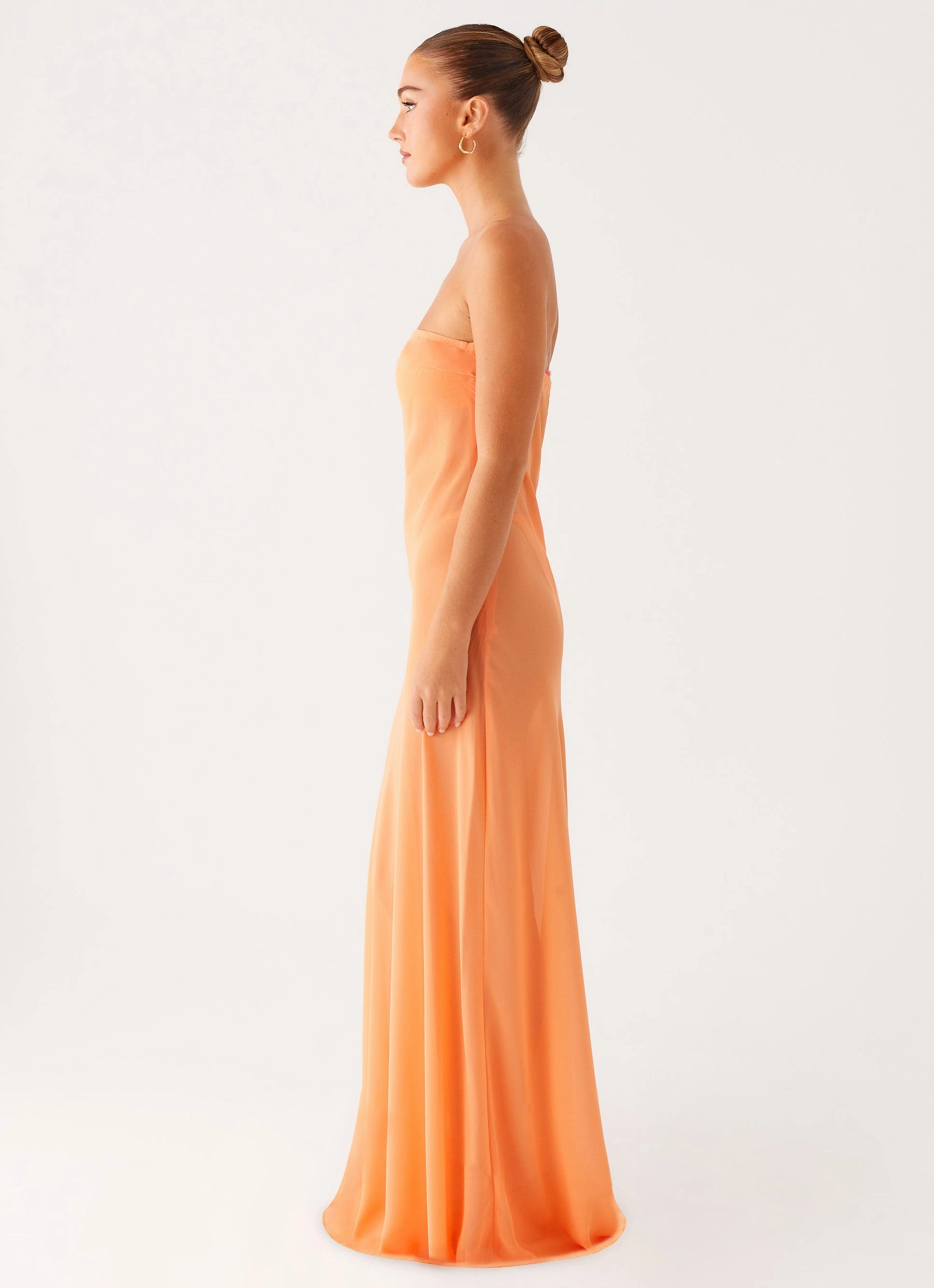 Mattie Strapless Maxi Dress - Orange Minimal Fit