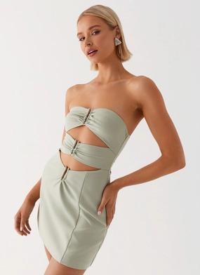 Delicate Sets Roxie Mini Dress - Khaki Modest Light Roxie Mini Dress - Khaki