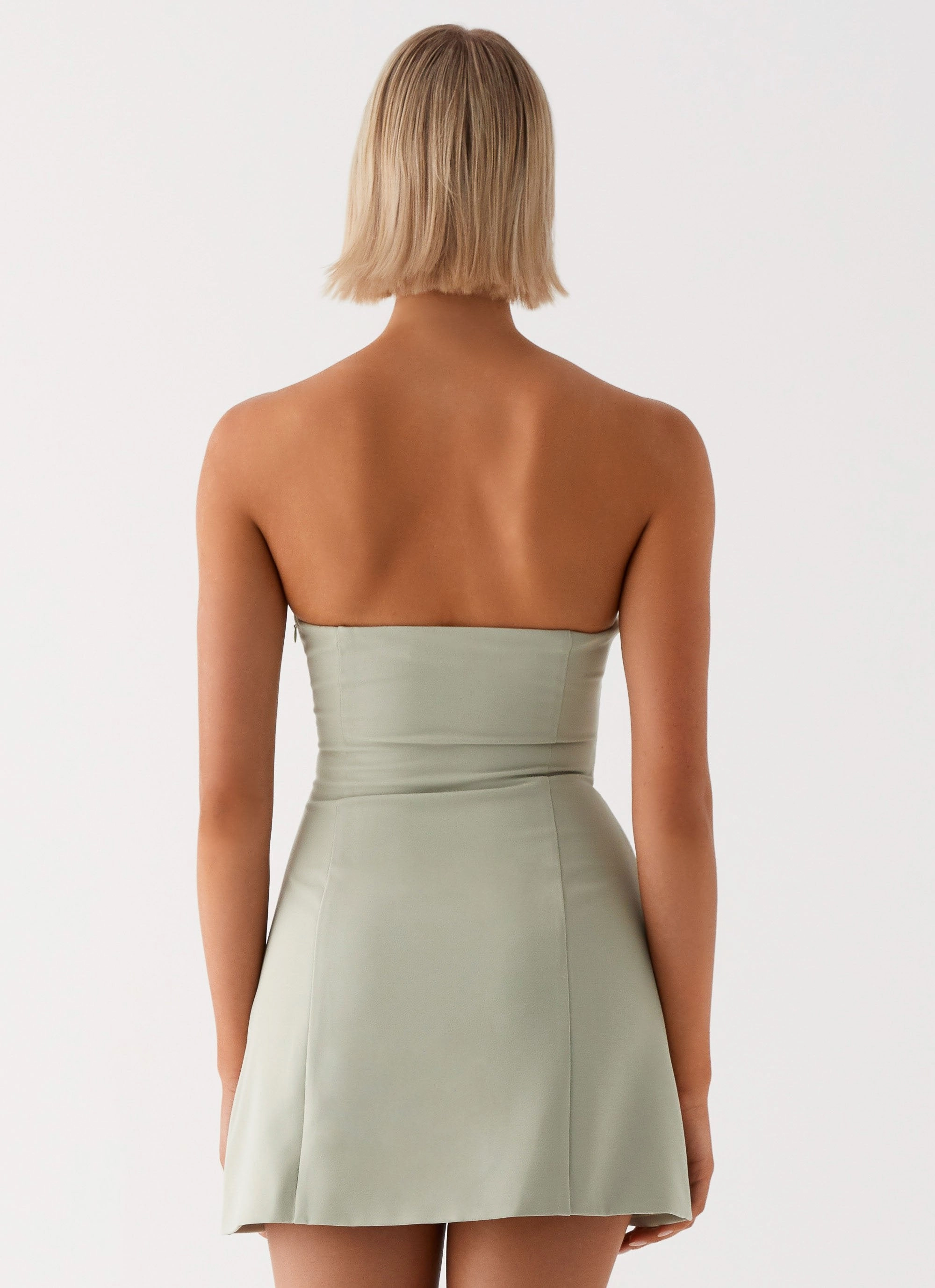 Roxie Mini Dress - Khaki Crisp Finish Cool Finish