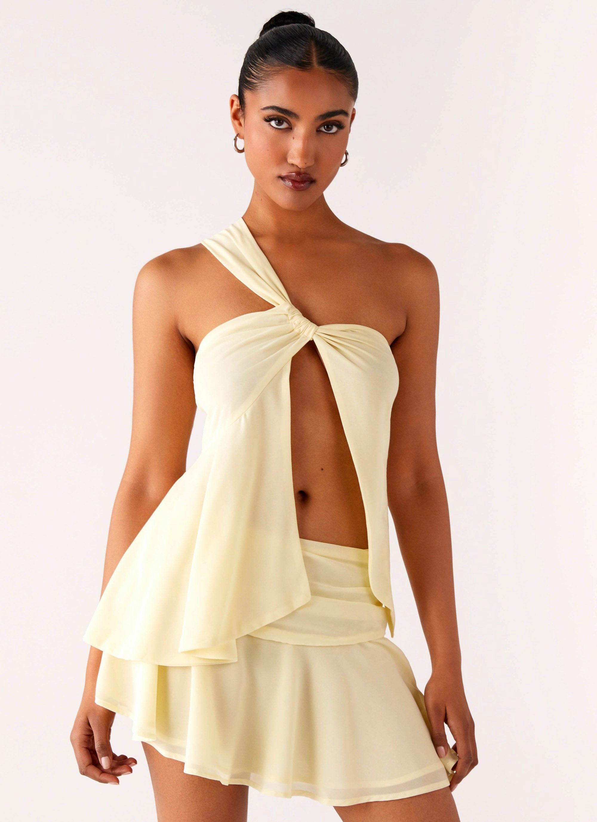 Delight Me Low Rise Mini Skirt - Yellow Modern Fit Frictionless Lining