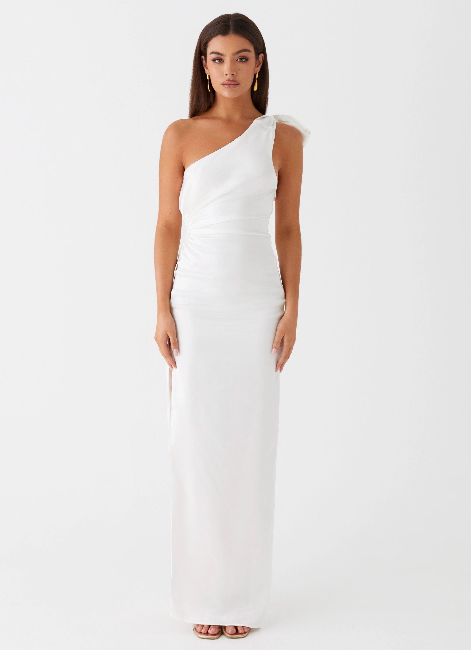 Delilah Maxi Dress - White Embroidered-Sleeve
