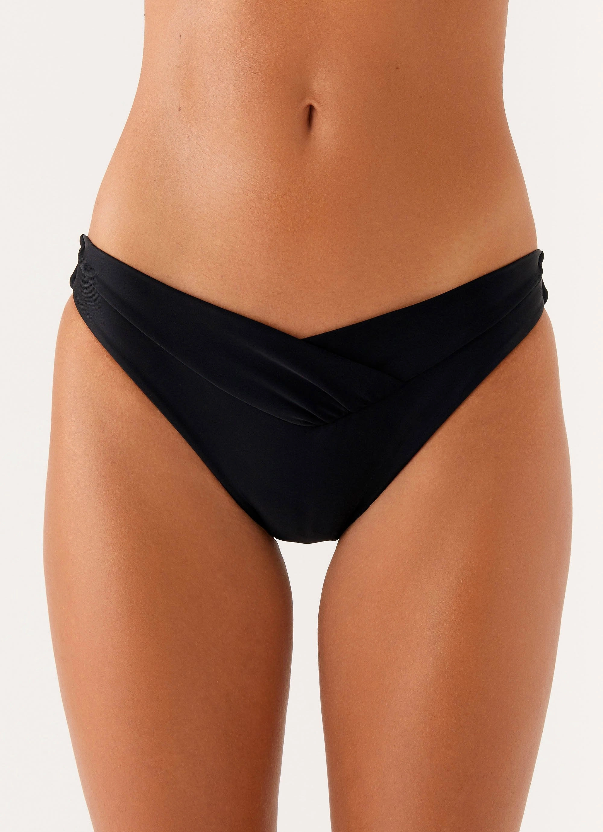 Delta Bikini Bottoms - Black Sustainable Choice Tummy Control Panels