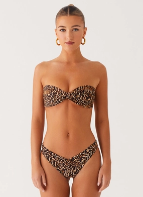 Delta Bikini Bottoms - Cheetah Quick Adjust Closures Delta Bikini Bottoms - Cheetah Bonded Seamless Edge Secure Zip Closure