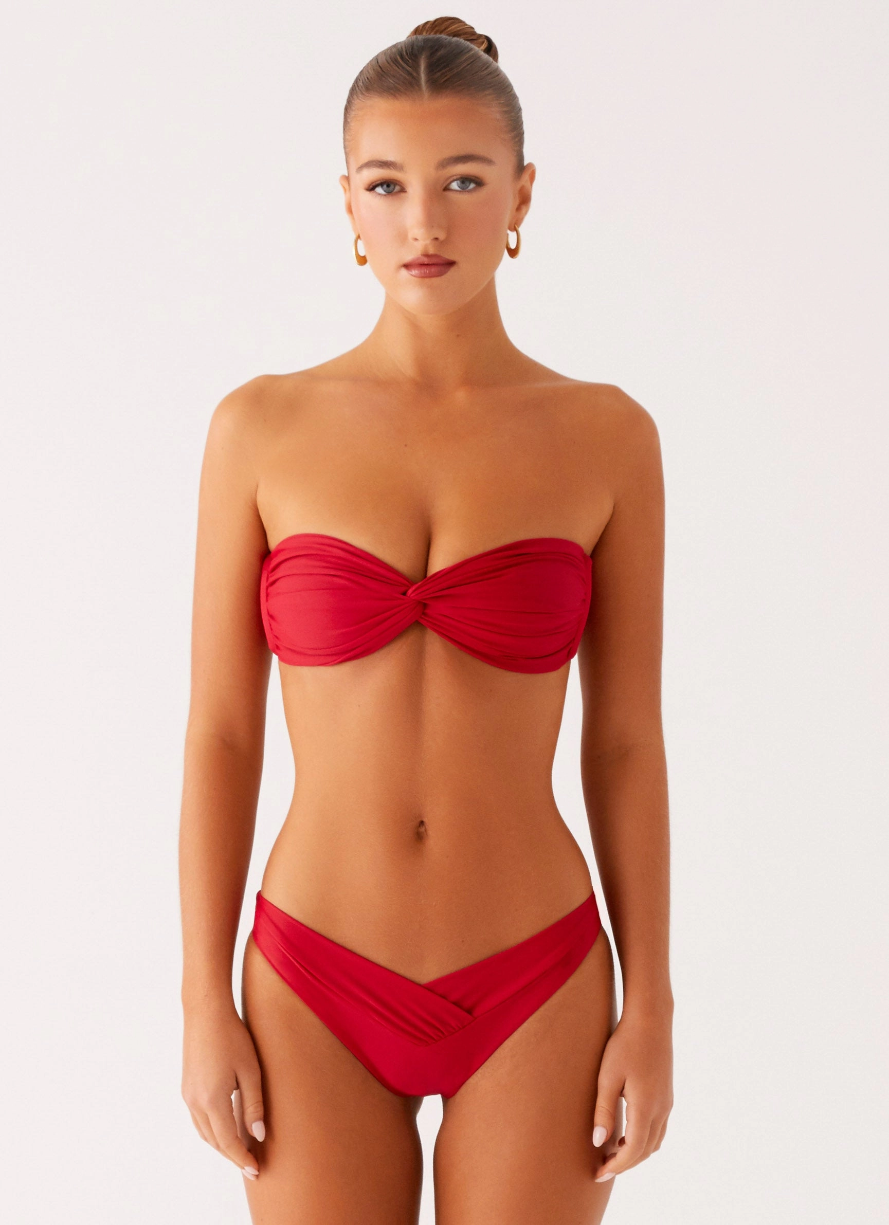 Relaxing Getaway Anti Chafing Seamless Edges Delta Bikini Bottoms - Deep Red