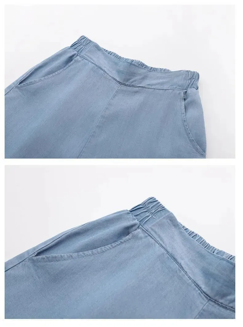 Denim Jeans Wide Leg Pants