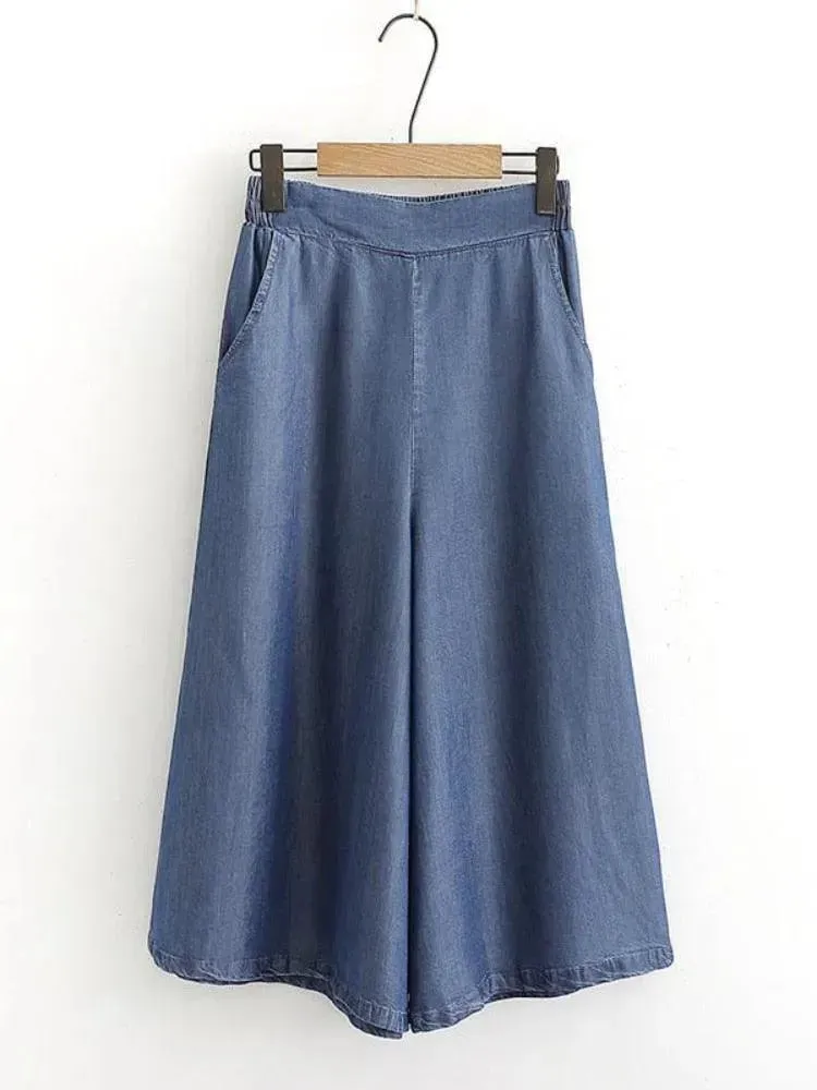 Denim Jeans Wide Leg Pants