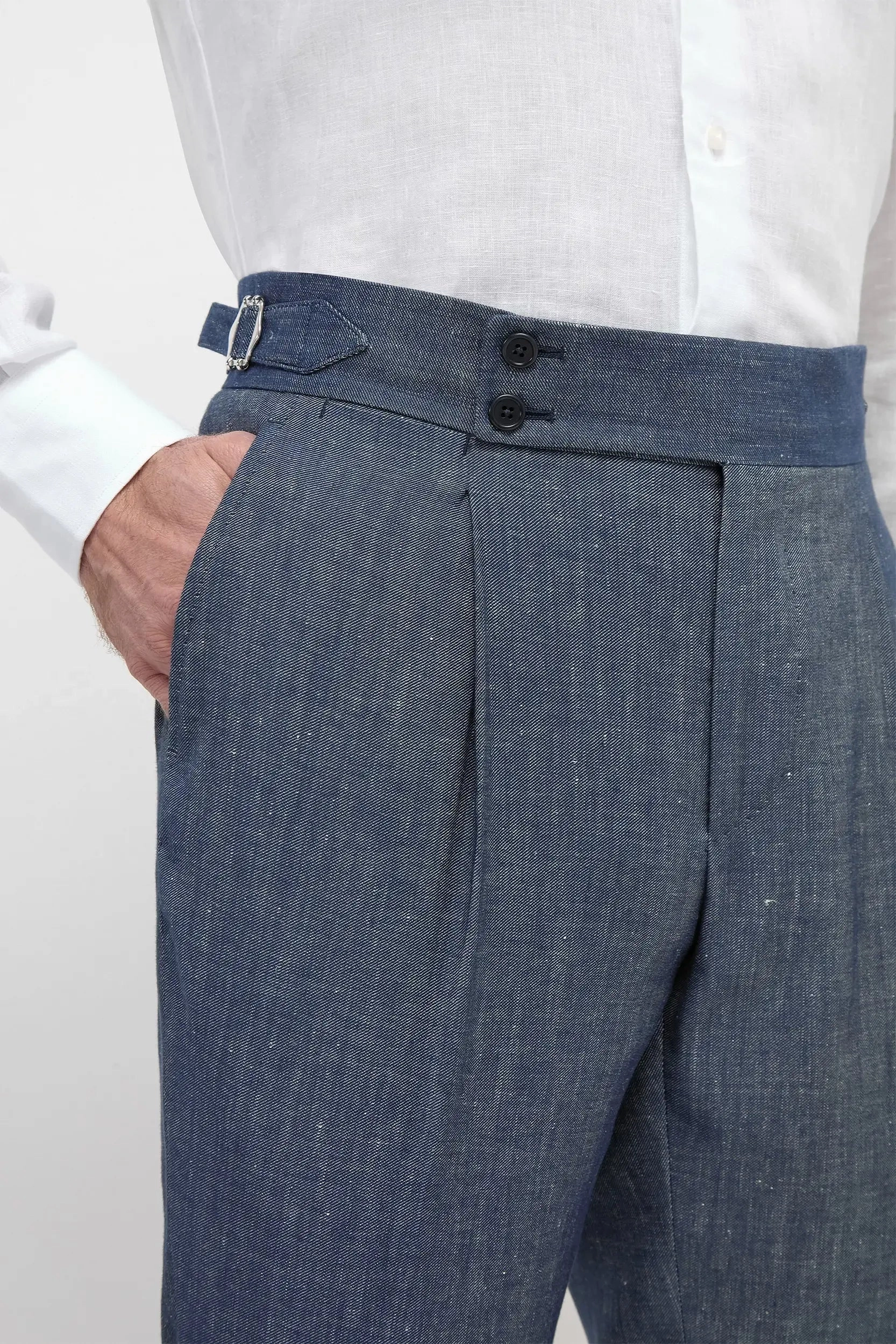 Denim stretch Soragna trousers  - Made in Italy