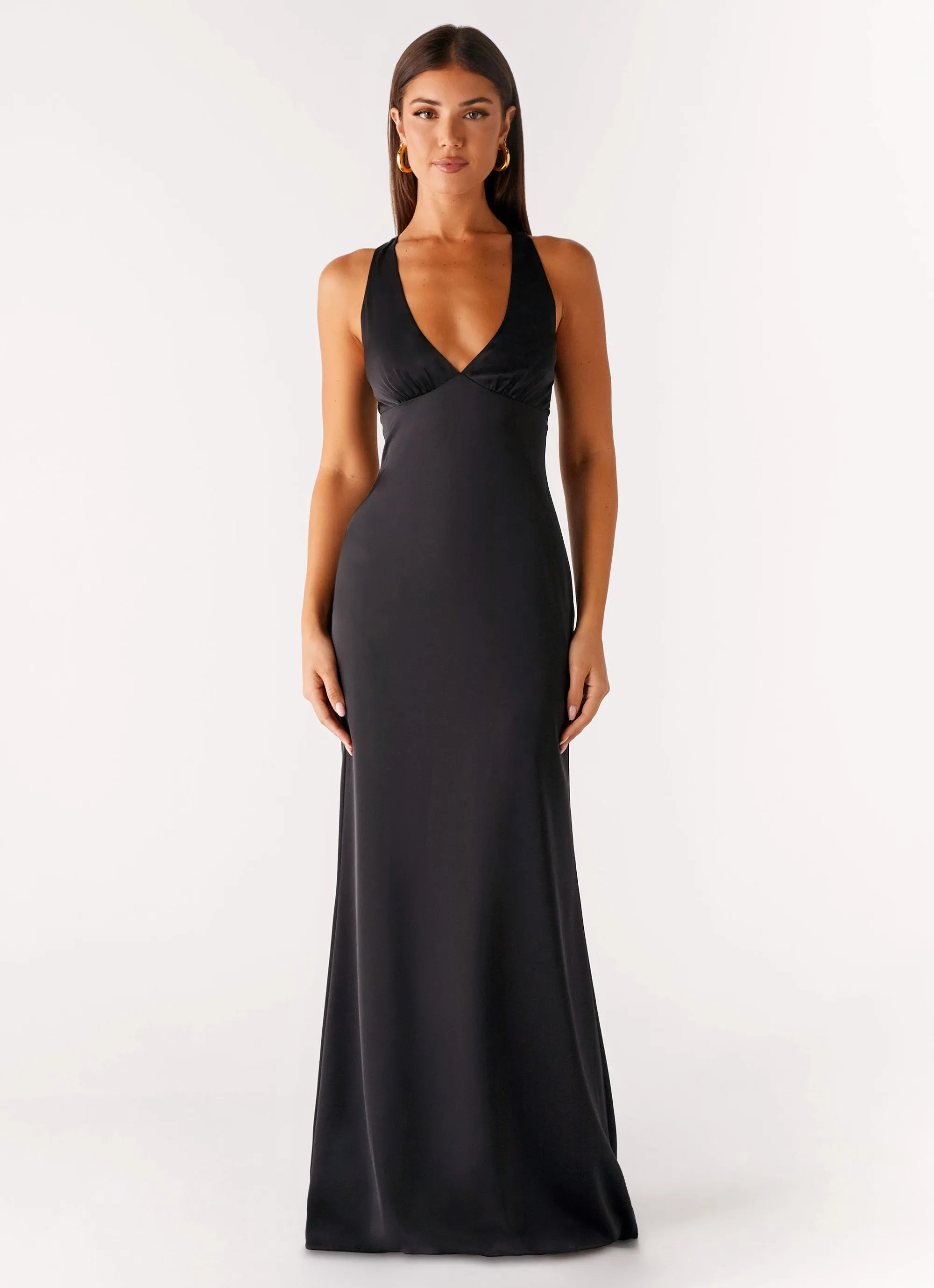 Desi Halterneck Maxi Dress - Black Indoor Comfort