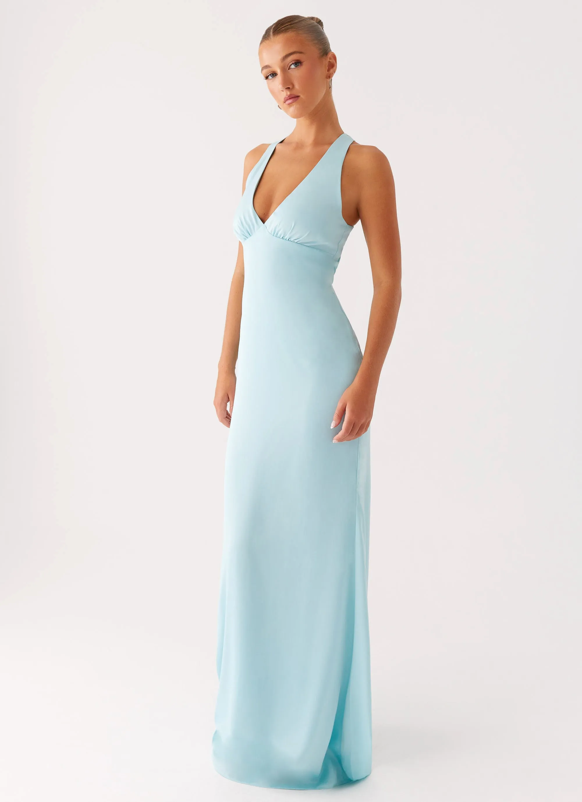 Sheer Panel Desi Halterneck Maxi Dress - Mint