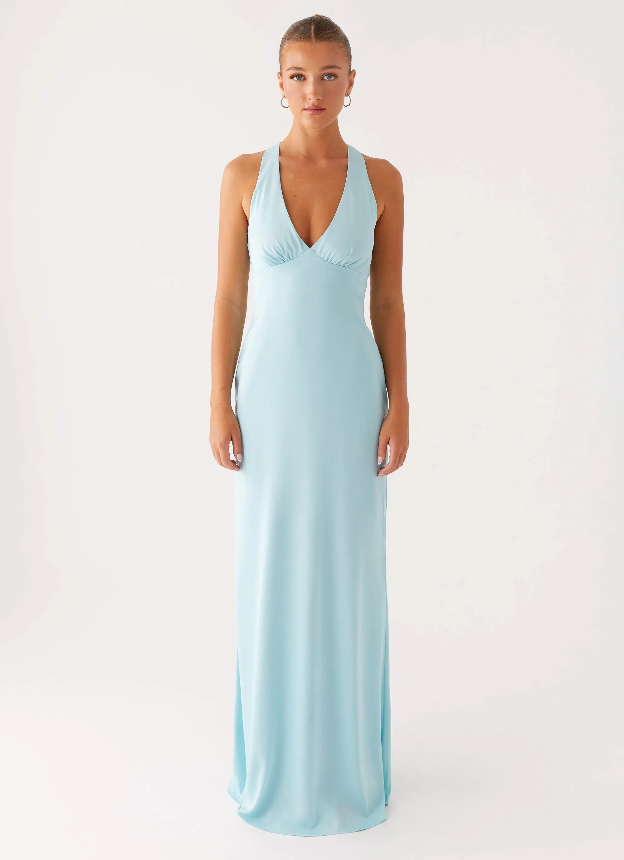Desi Halterneck Maxi Dress - Mint Thermoregulating Layer