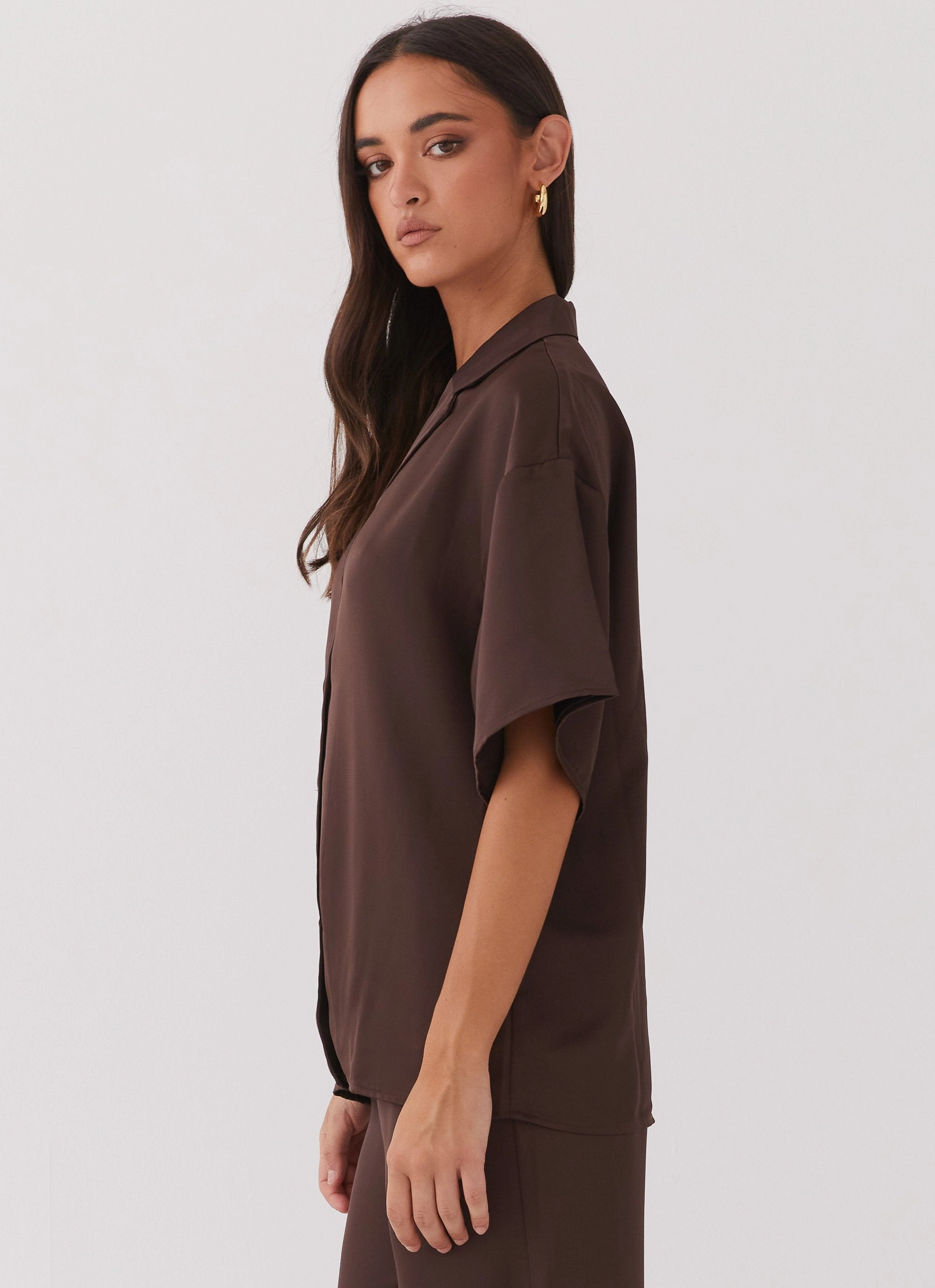 Adaptive Layering System Palm Cove Satin Shirt - Chocolate