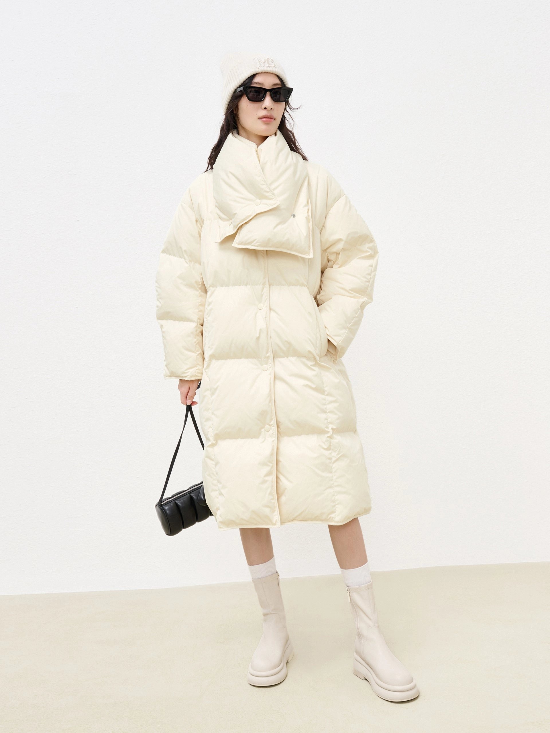 Detachable Scarf Down Coat