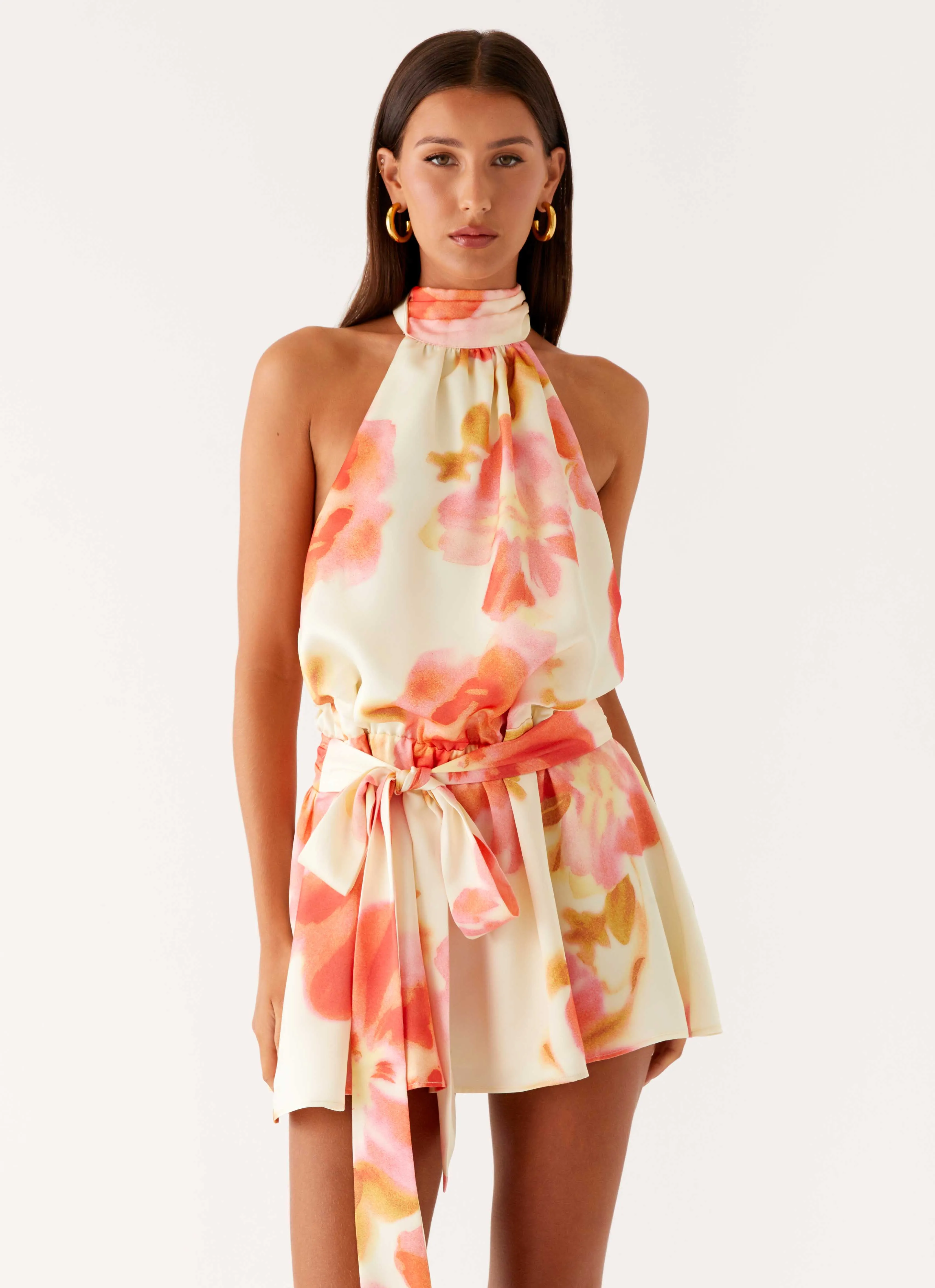 Subtle Details Diablo Backless Mini Dress - Mimosa Blossom