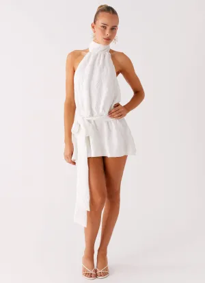Diablo Backless Mini Dress - White Fitted Shape Sophisticated Style