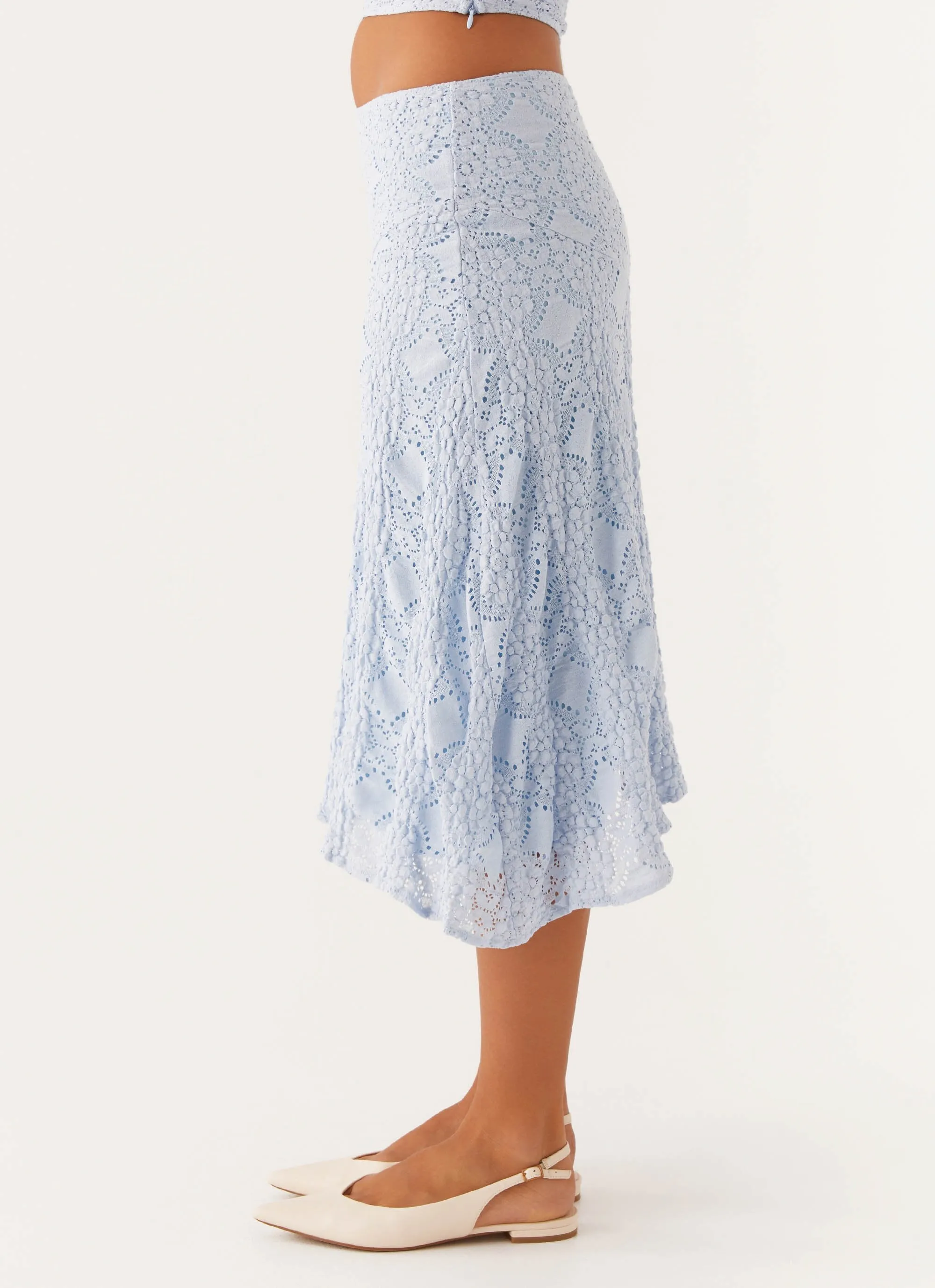Diamond Sky Midi Skirt - Blue Limited Edition