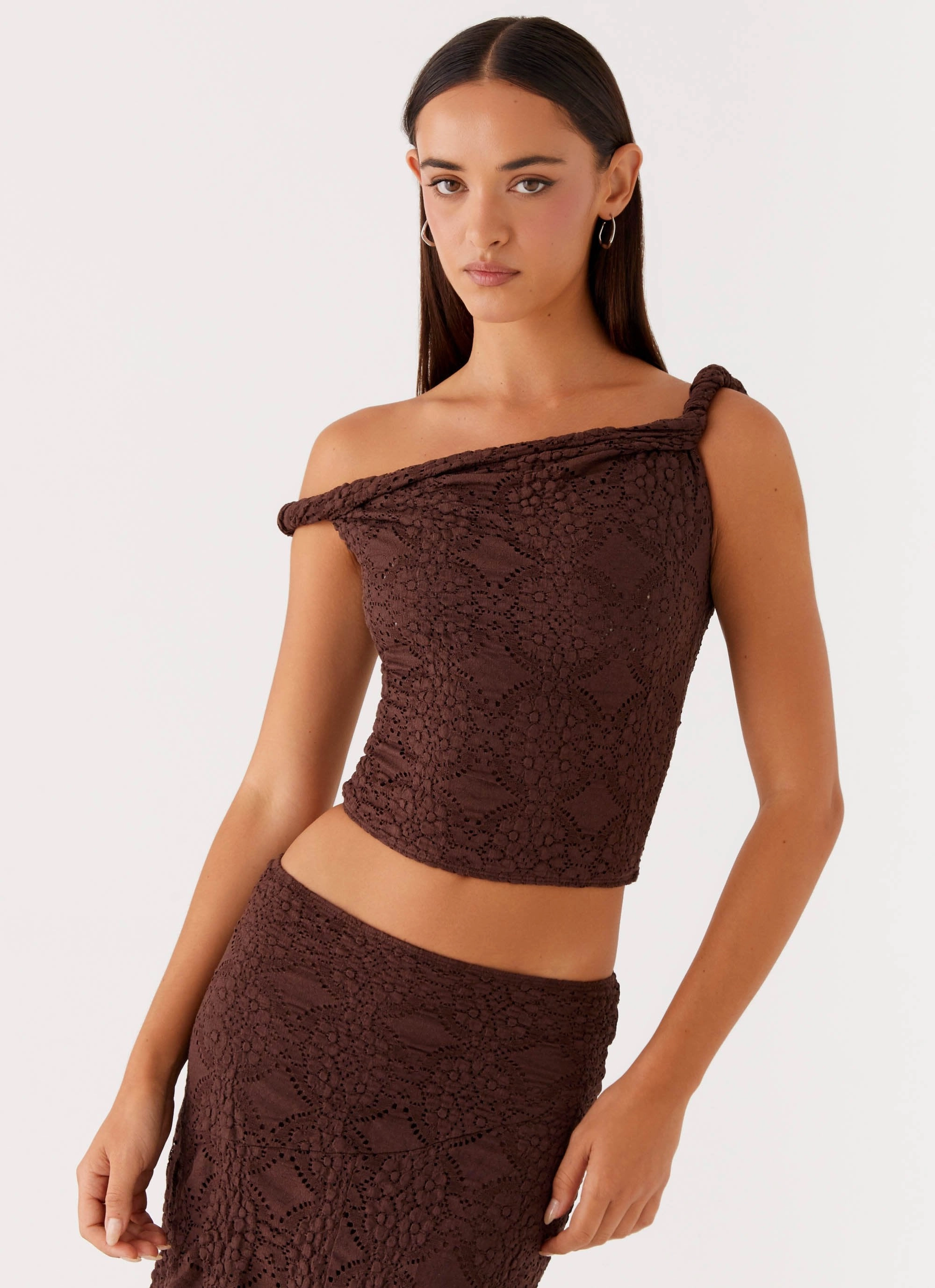 Diamond Sky Top - Chocolate Recycled Polyester