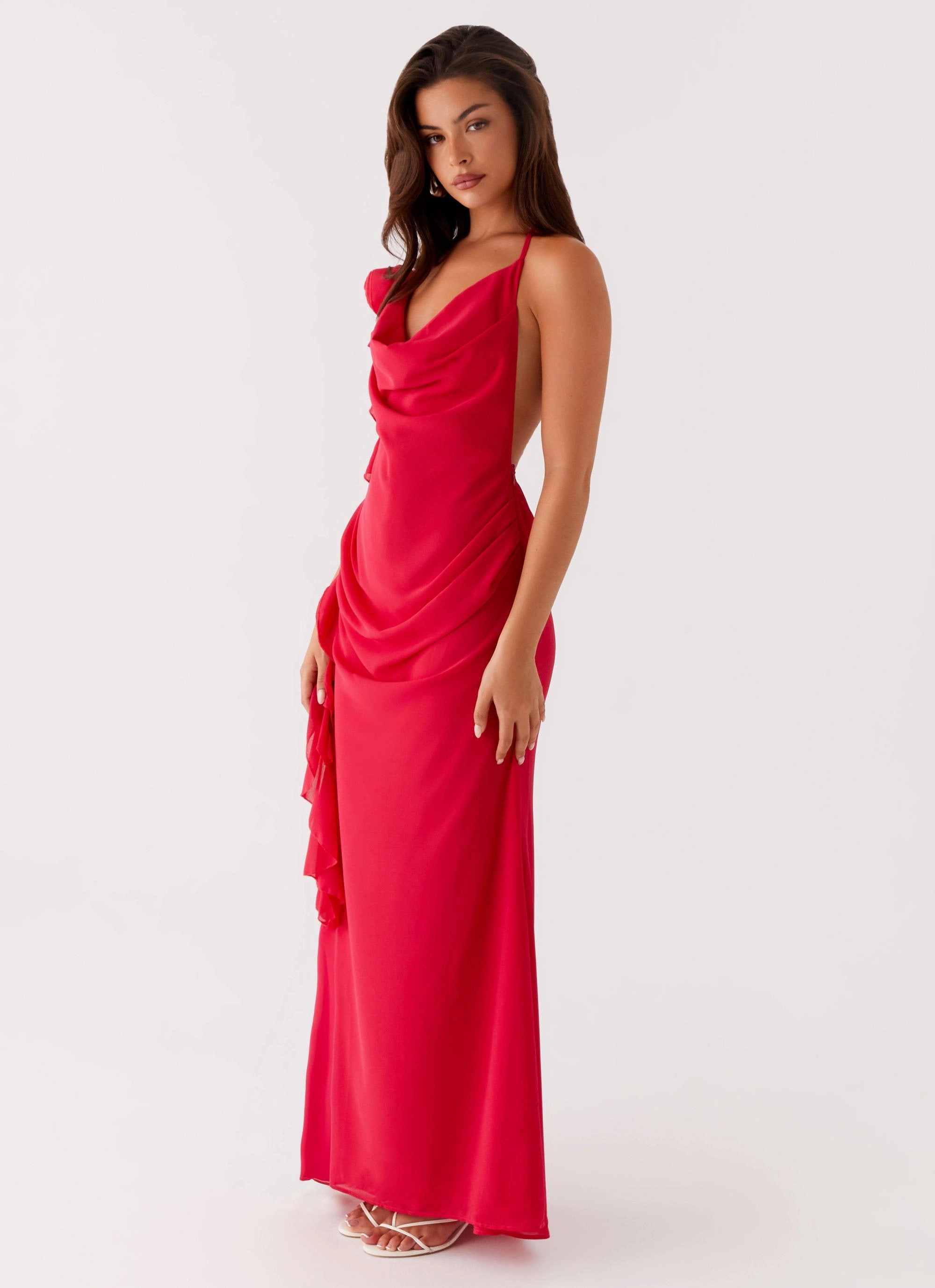 City Bright Diedre Rose Strappy Maxi Dress - Raspberry