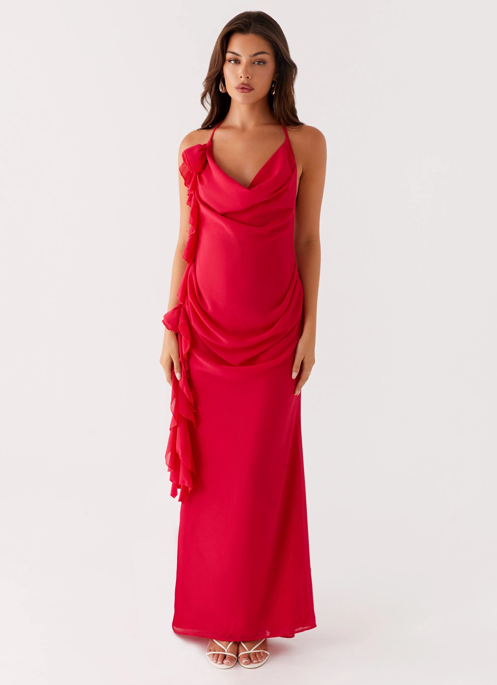 Diedre Rose Strappy Maxi Dress - Raspberry Subtle Stitch