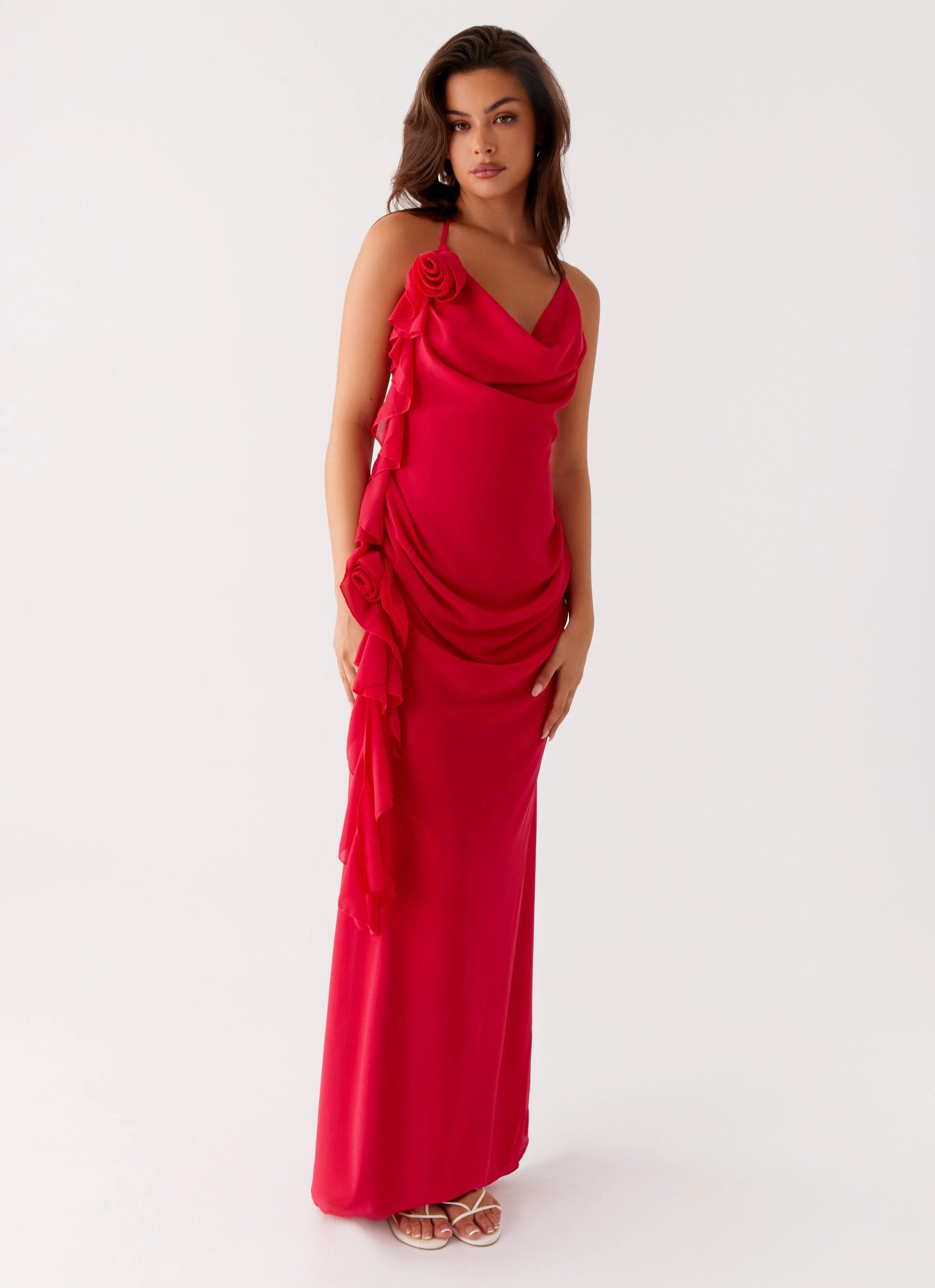 Diedre Rose Strappy Maxi Dress - Raspberry Saturated Hue