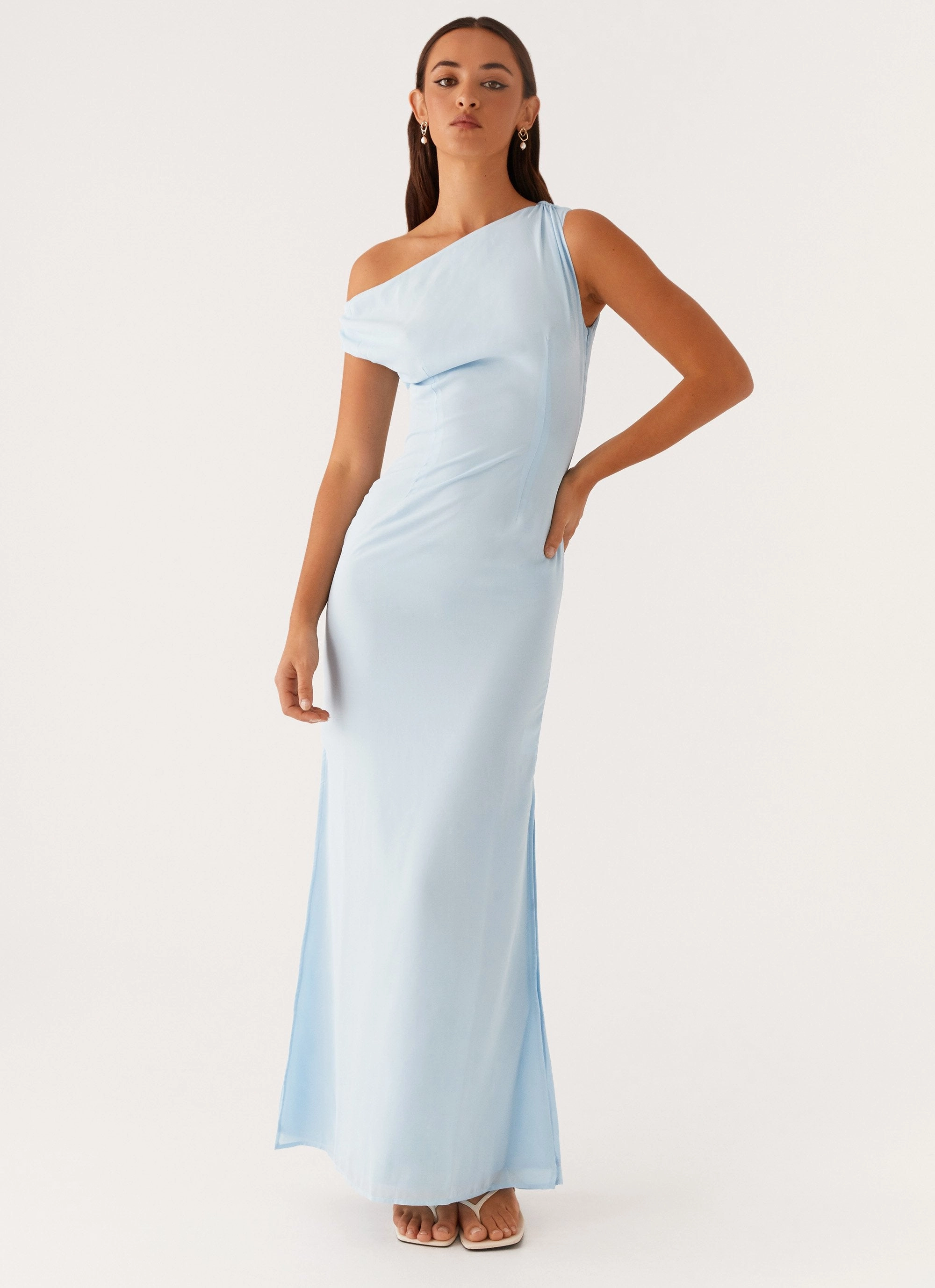 Beachwear Sunset Glow Dinner Date Maxi Dress - Blue