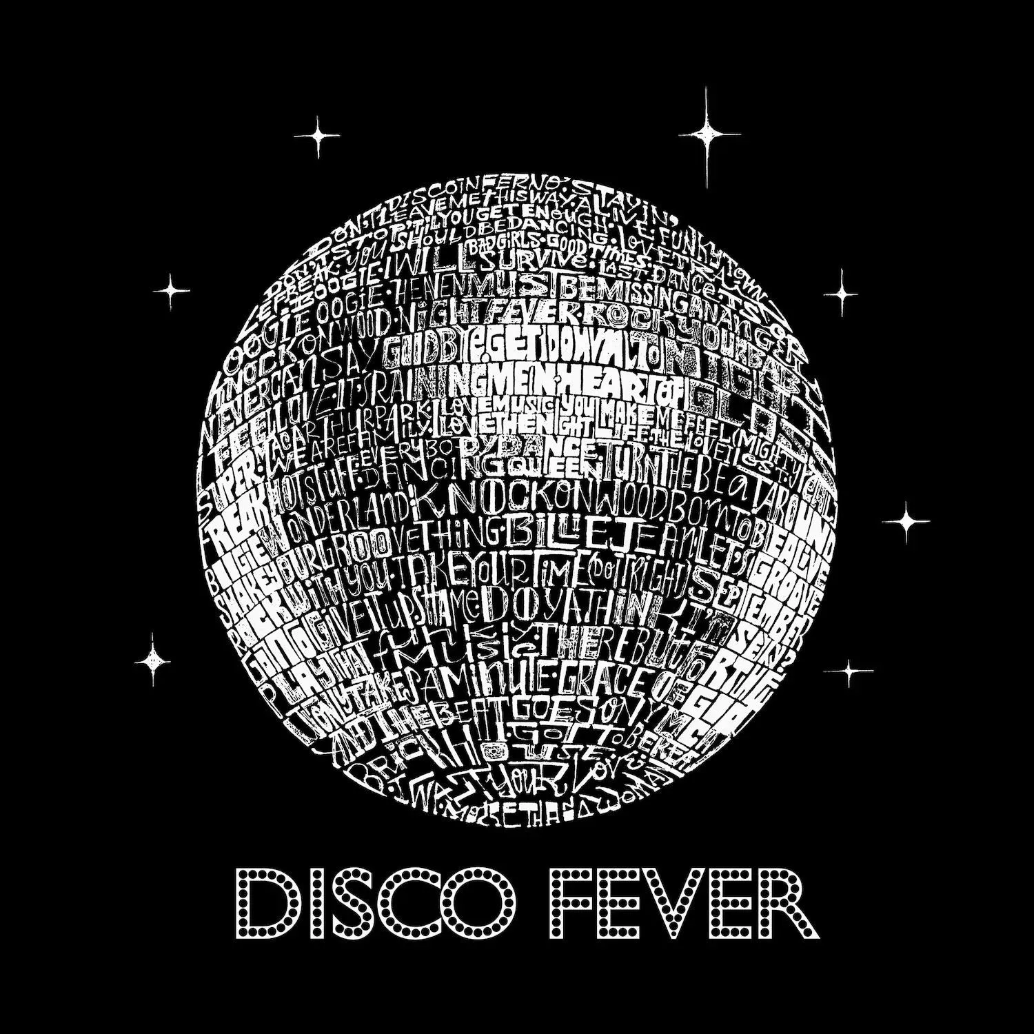 Disco Ball - Men's Premium Word Art LA Pop Art T-Shirt, Black