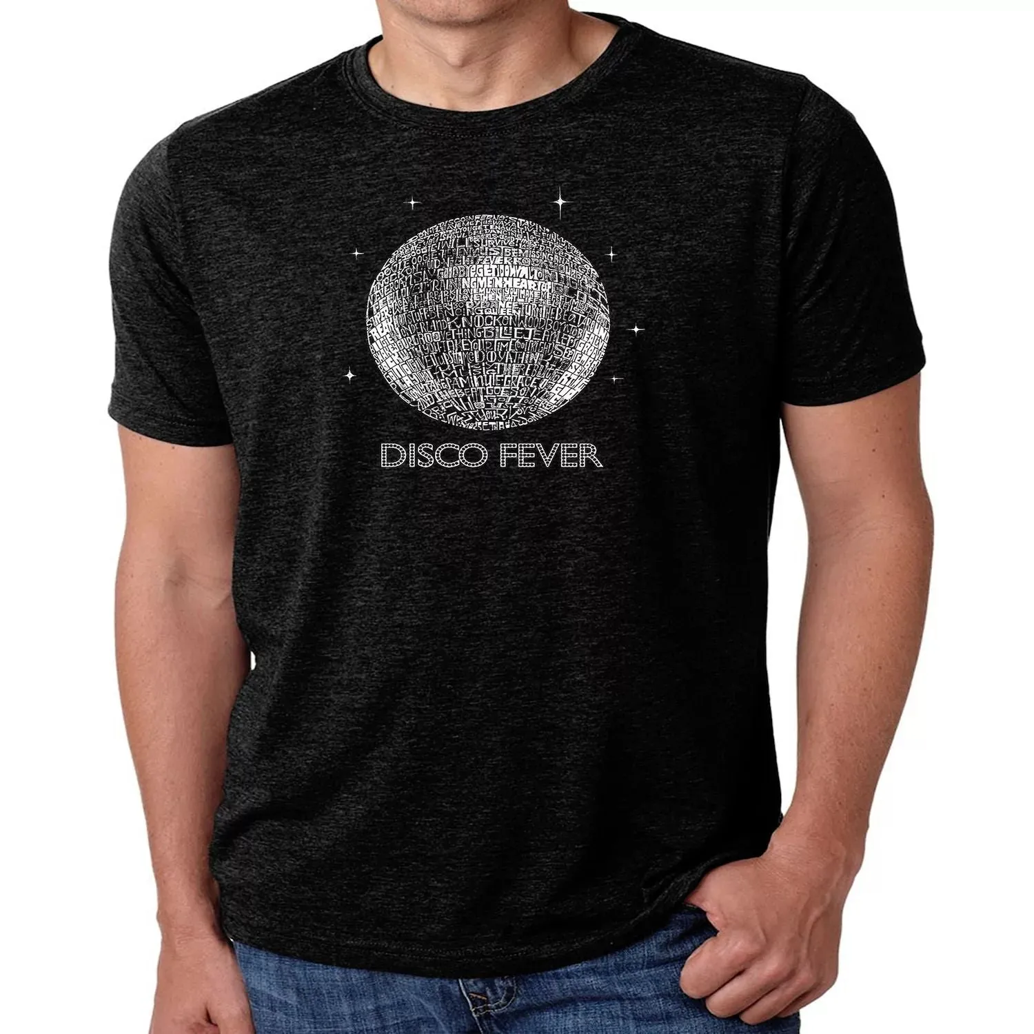 Disco Ball - Men's Premium Word Art LA Pop Art T-Shirt, Black