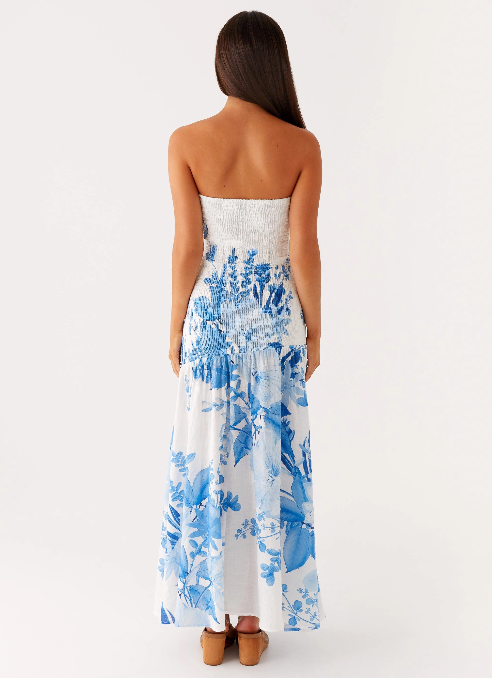 breathable-mesh Happy Soul Rebecca Maxi Dress - Blue Floral Print