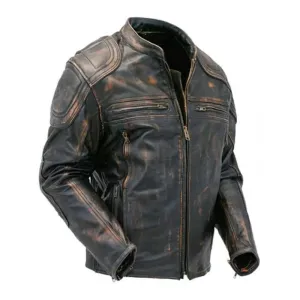 Distressed Black Leather Jacket