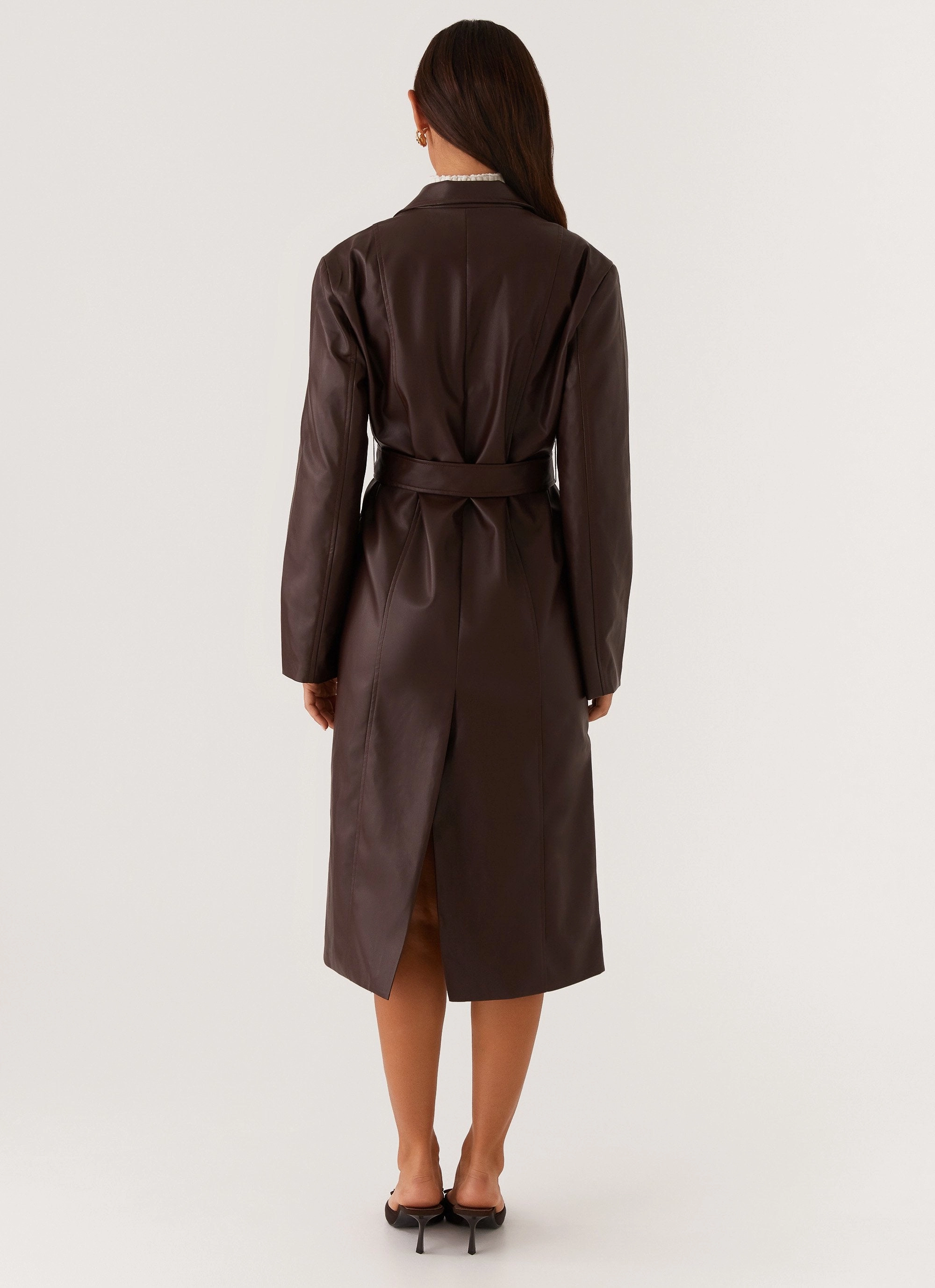 Draft Block Ergonomic Fit Dixie Trench Coat - Chocolate