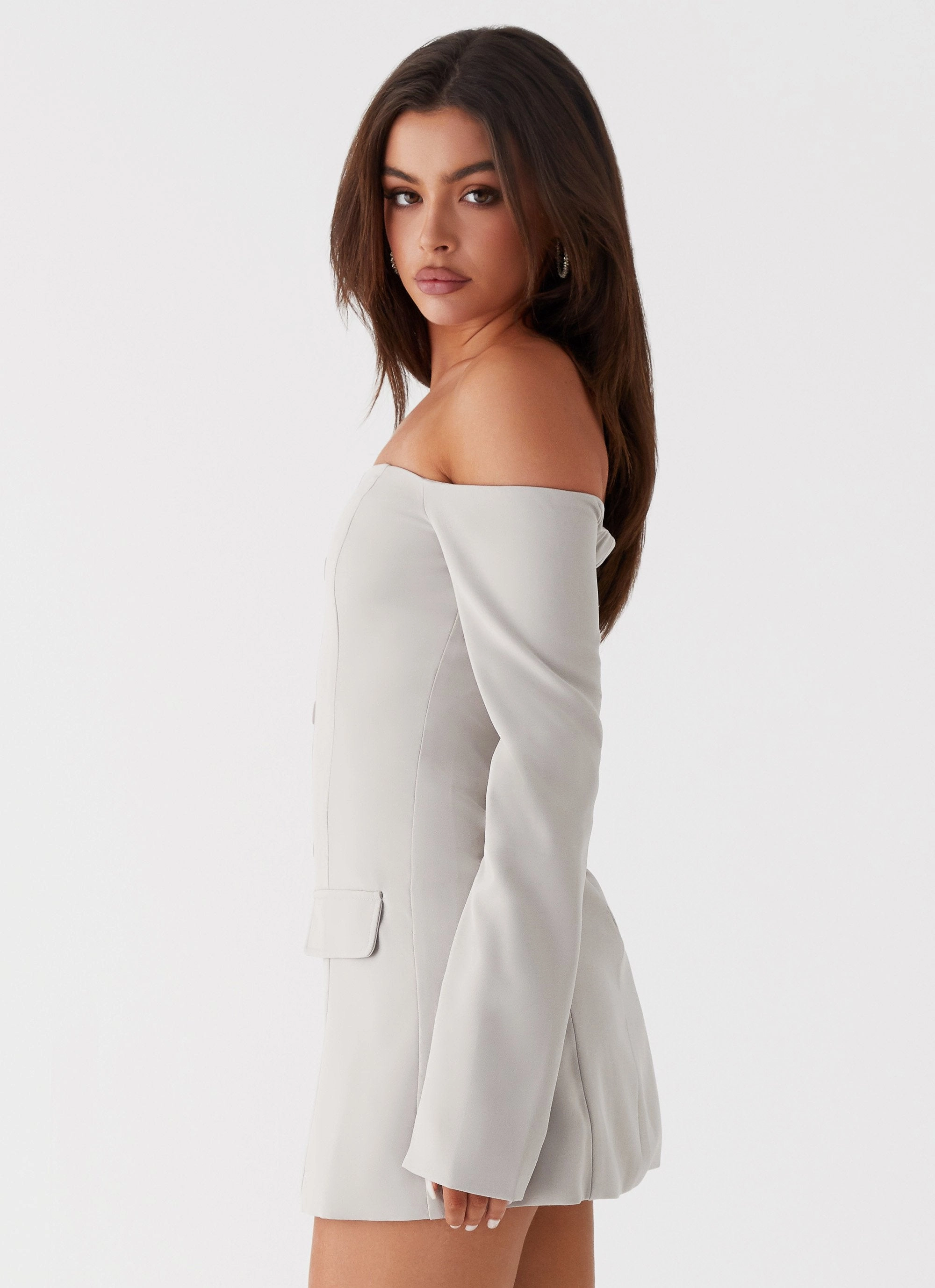 Dominique Blazer Mini Dress - Grey Easy and Effortless