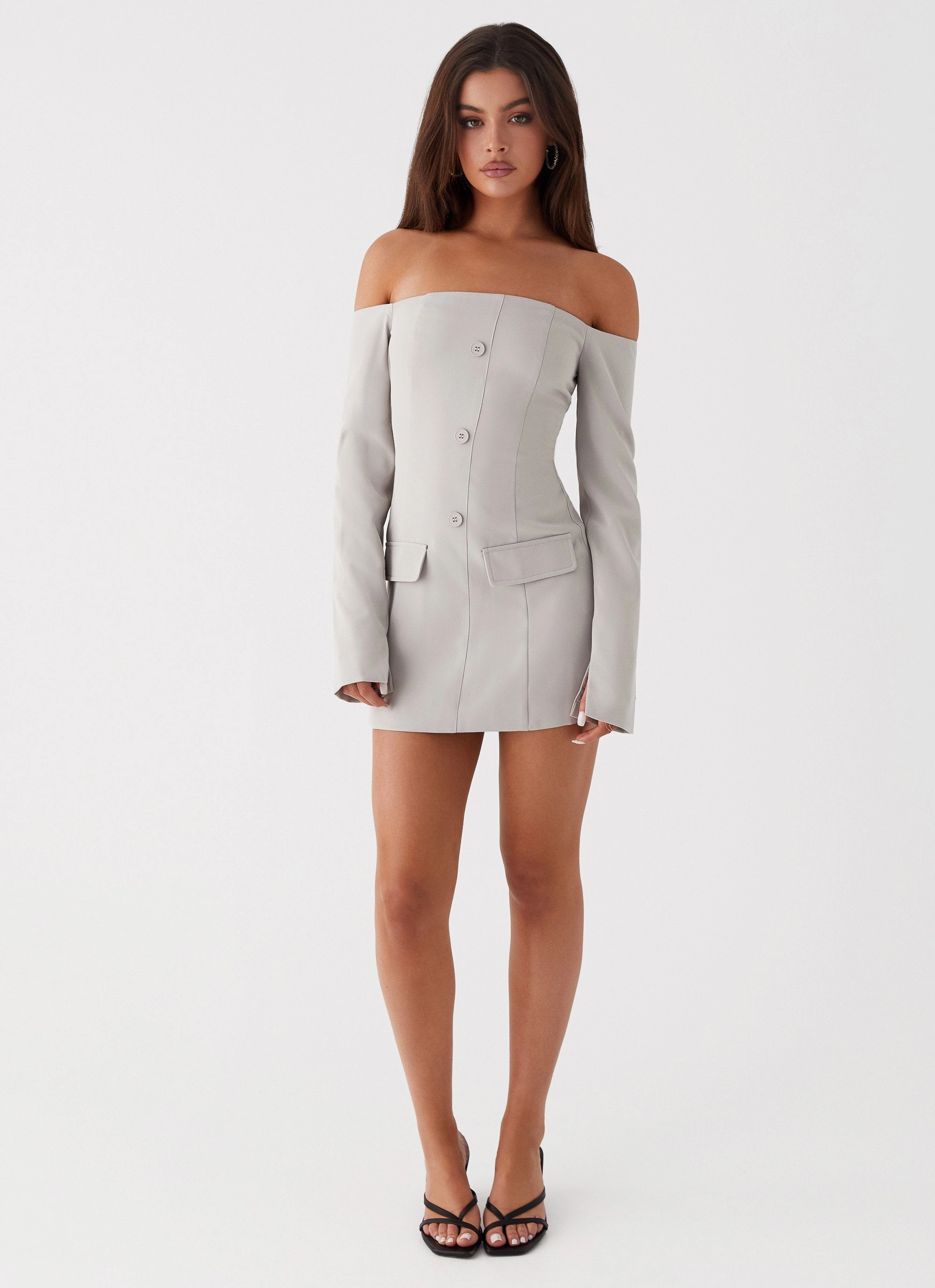 Soft Motion Dominique Blazer Mini Dress - Grey