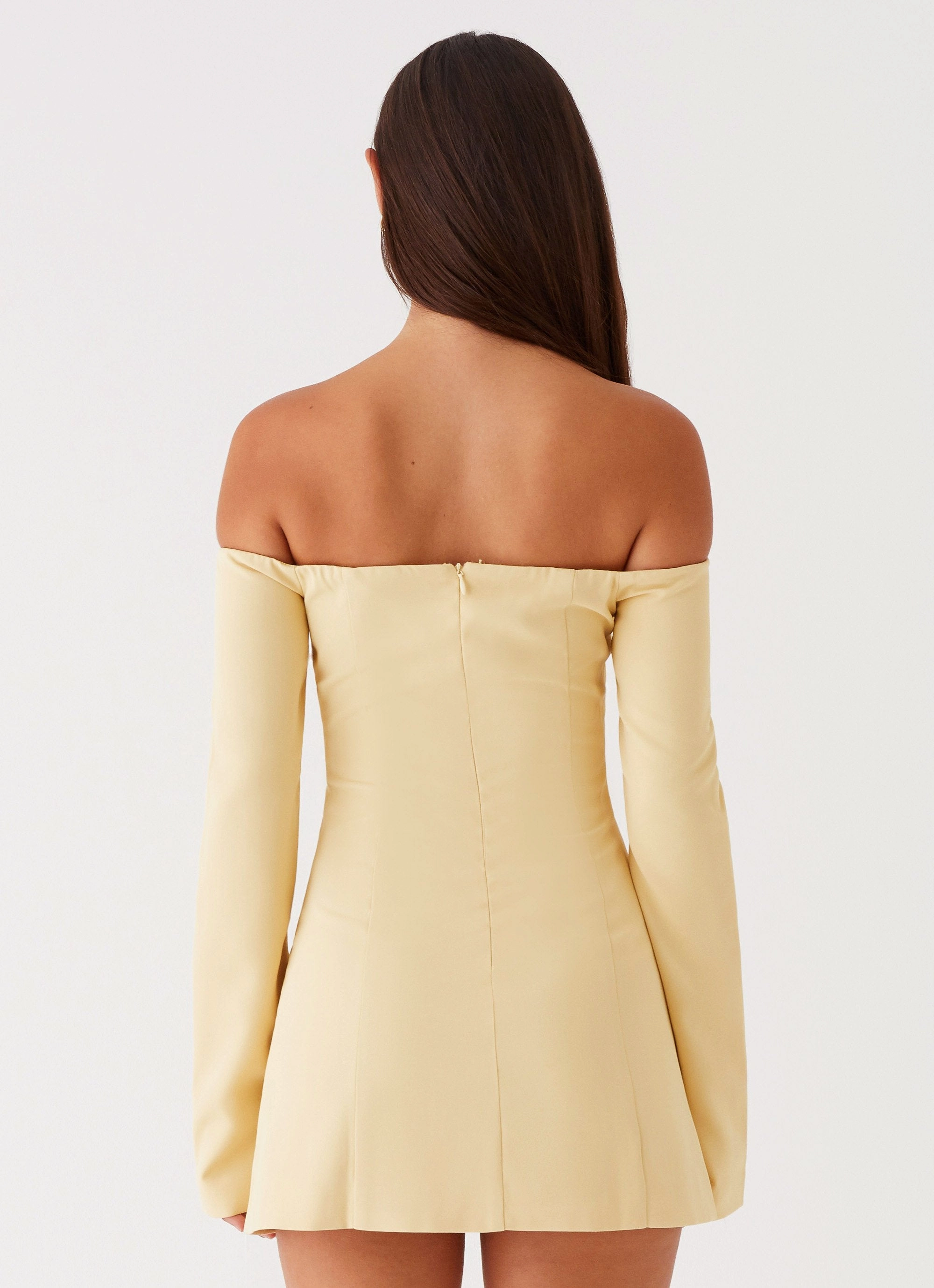 Embroidered Fabric Cool Simplicity Dominique Blazer Mini Dress - Yellow