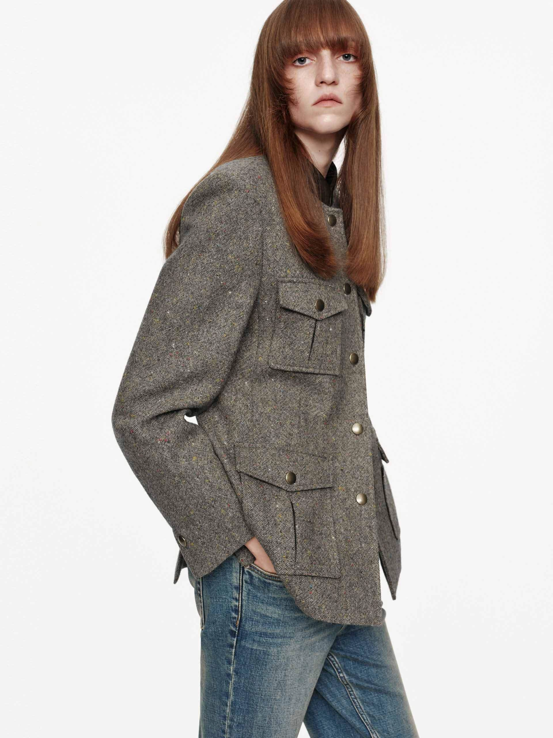 Donegal Tweed Button Coat